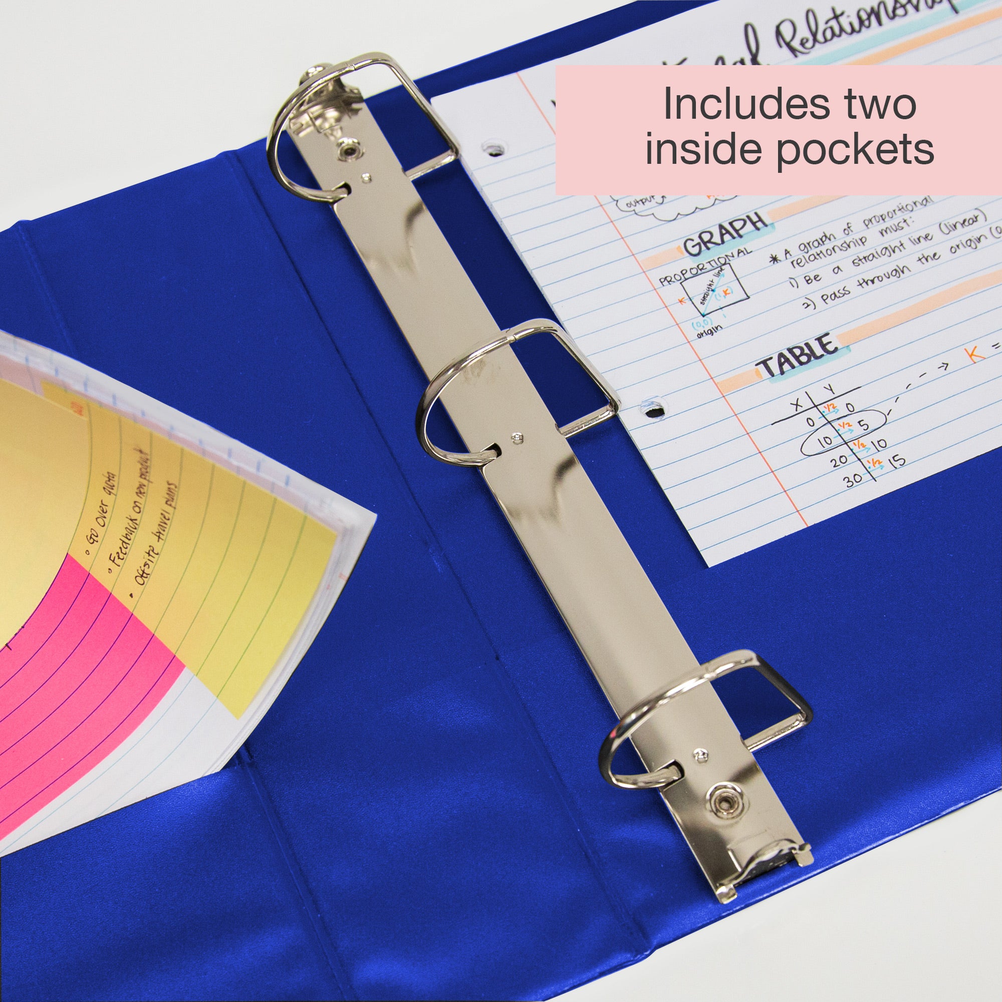 2 in Blue Slant-D Ring View Binder, Durable Poly Cover