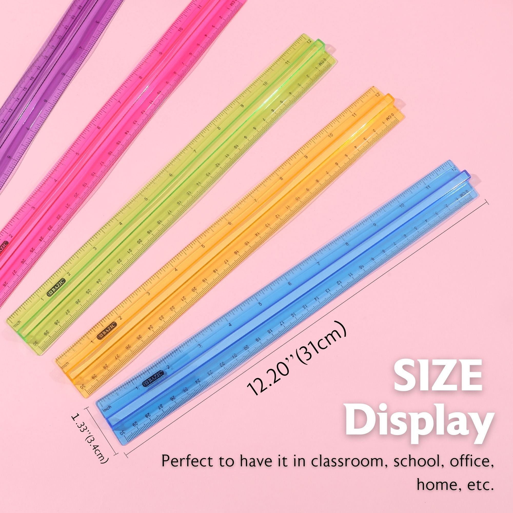 12" (30cm) Ruler w/ Handle Grip