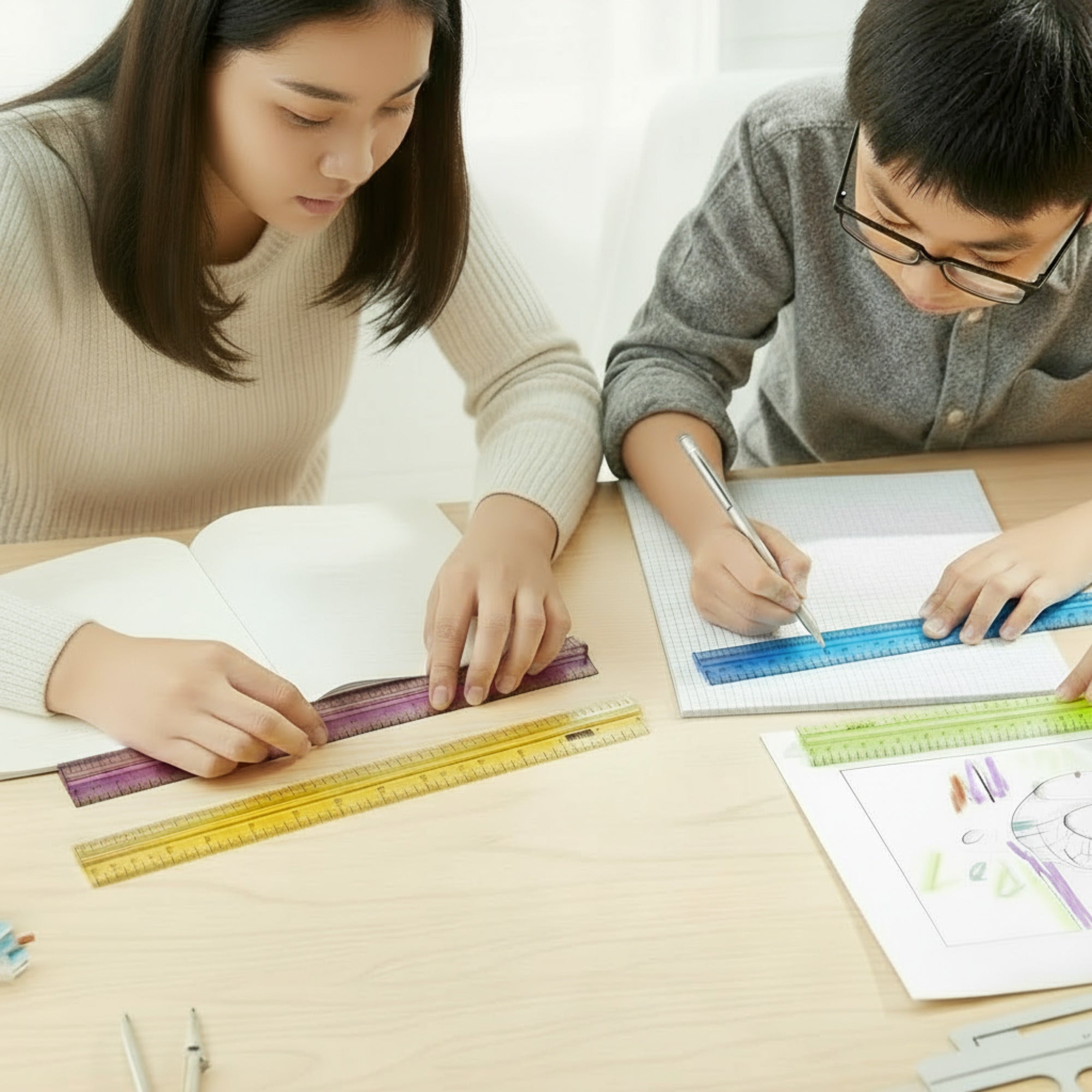 12" (30cm) Ruler w/ Handle Grip