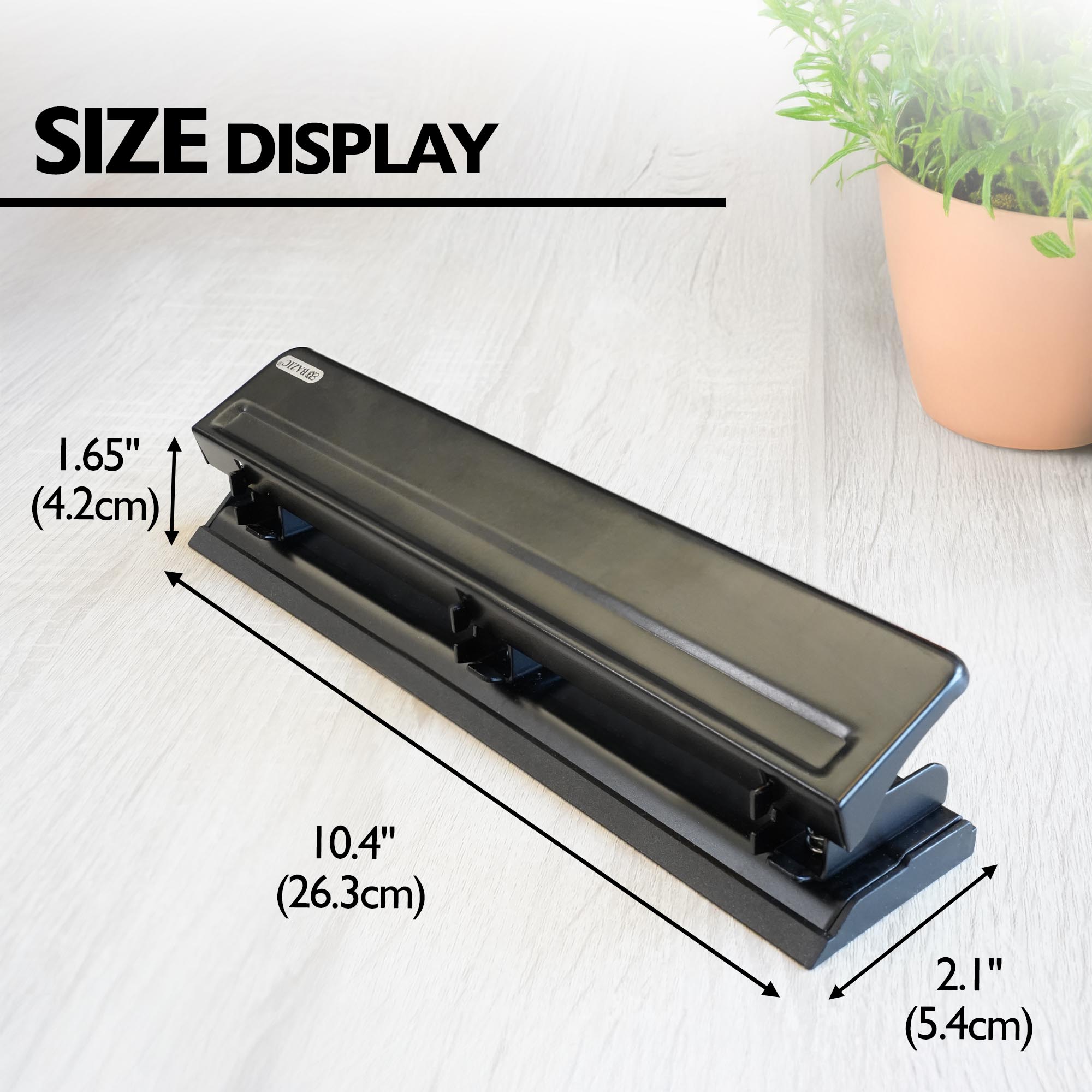 Desktop 3-Hole Paper Punch, 10-Sheet, Metal