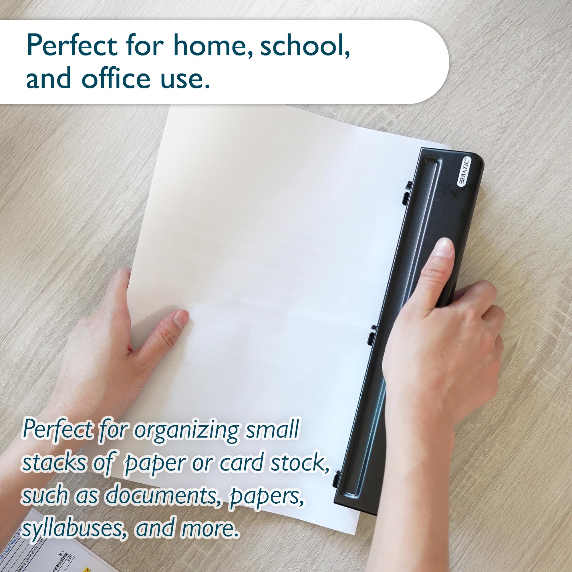 Desktop 3-Hole Paper Punch, 10-Sheet, Metal
