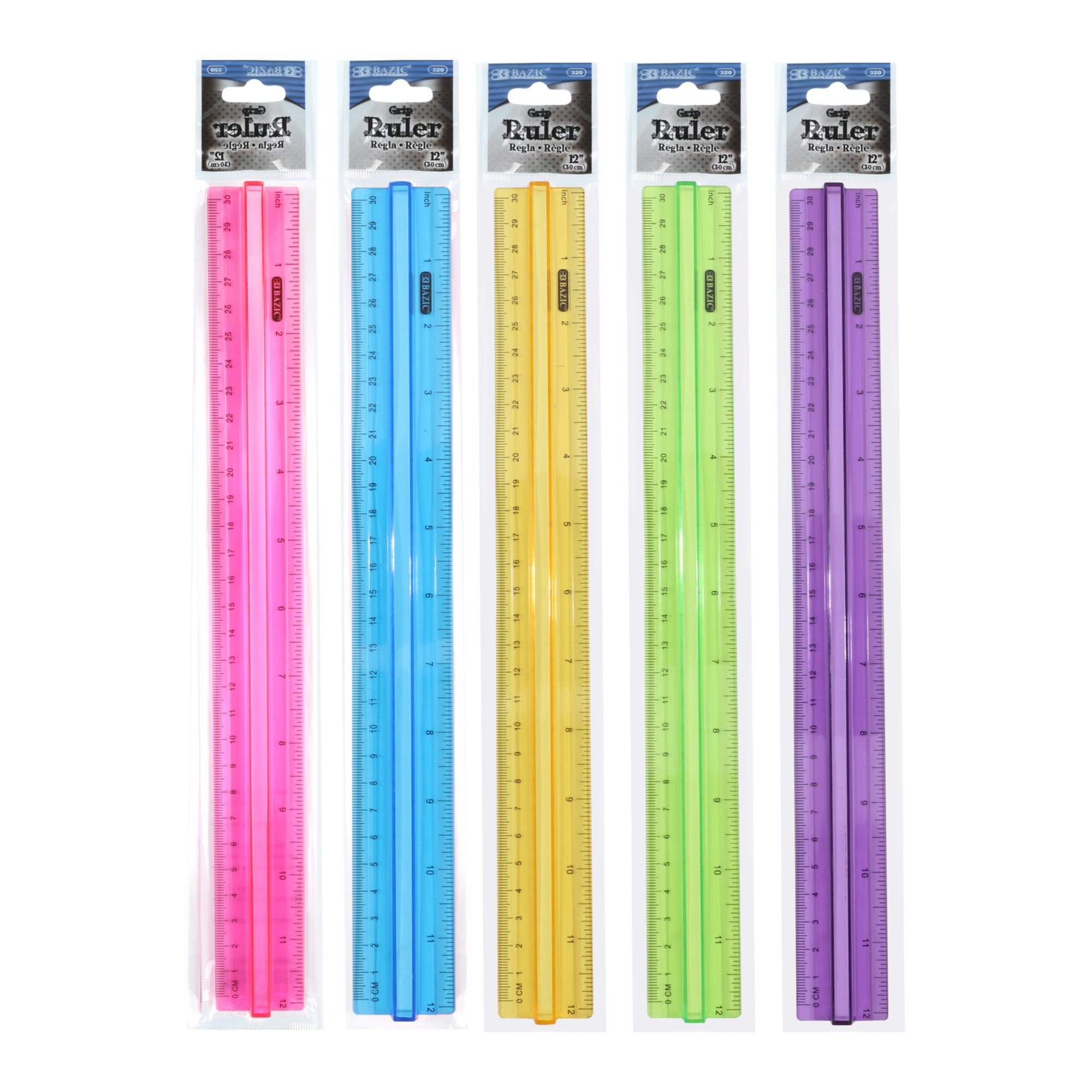 12" (30cm) Ruler w/ Handle Grip