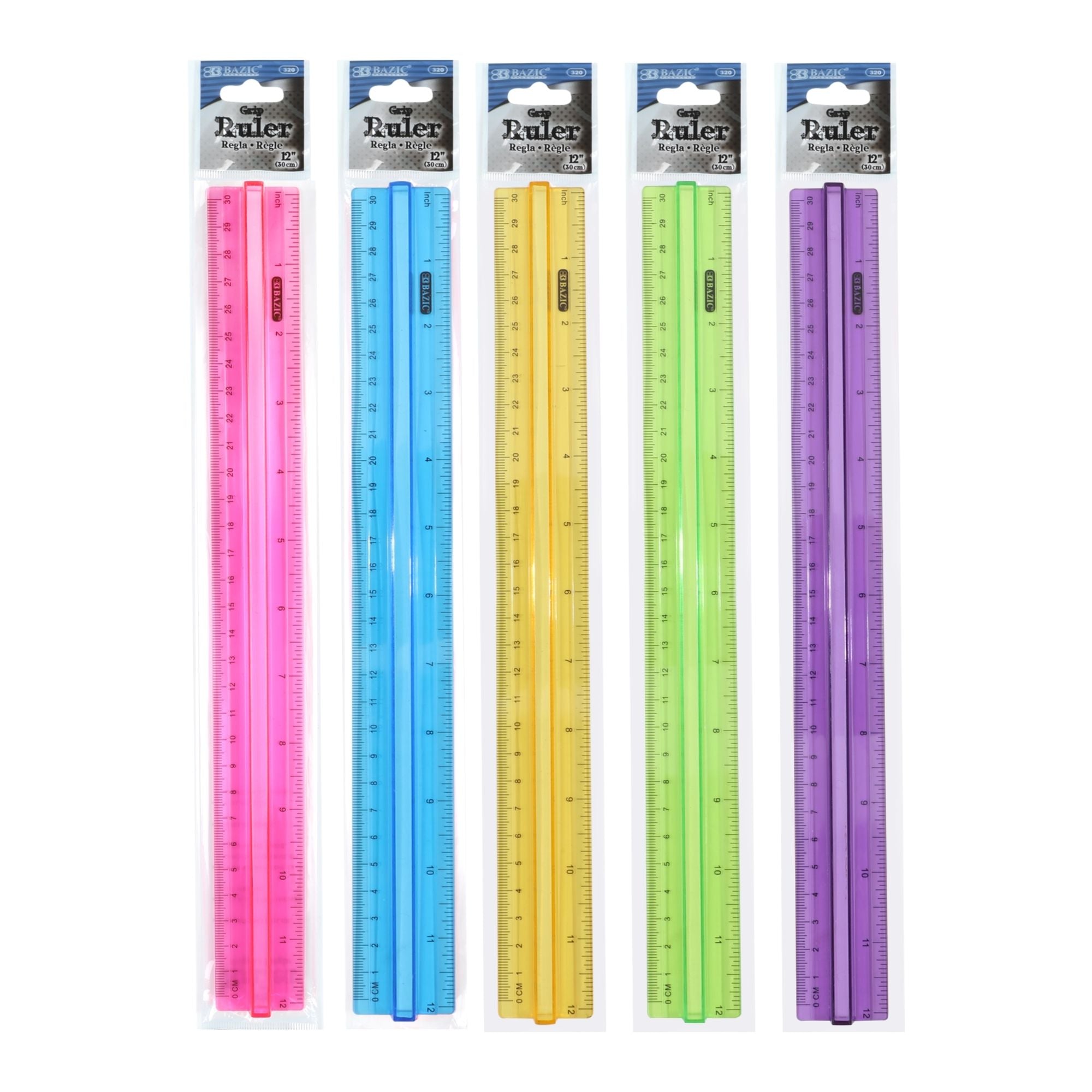 12" (30cm) Ruler w/ Handle Grip