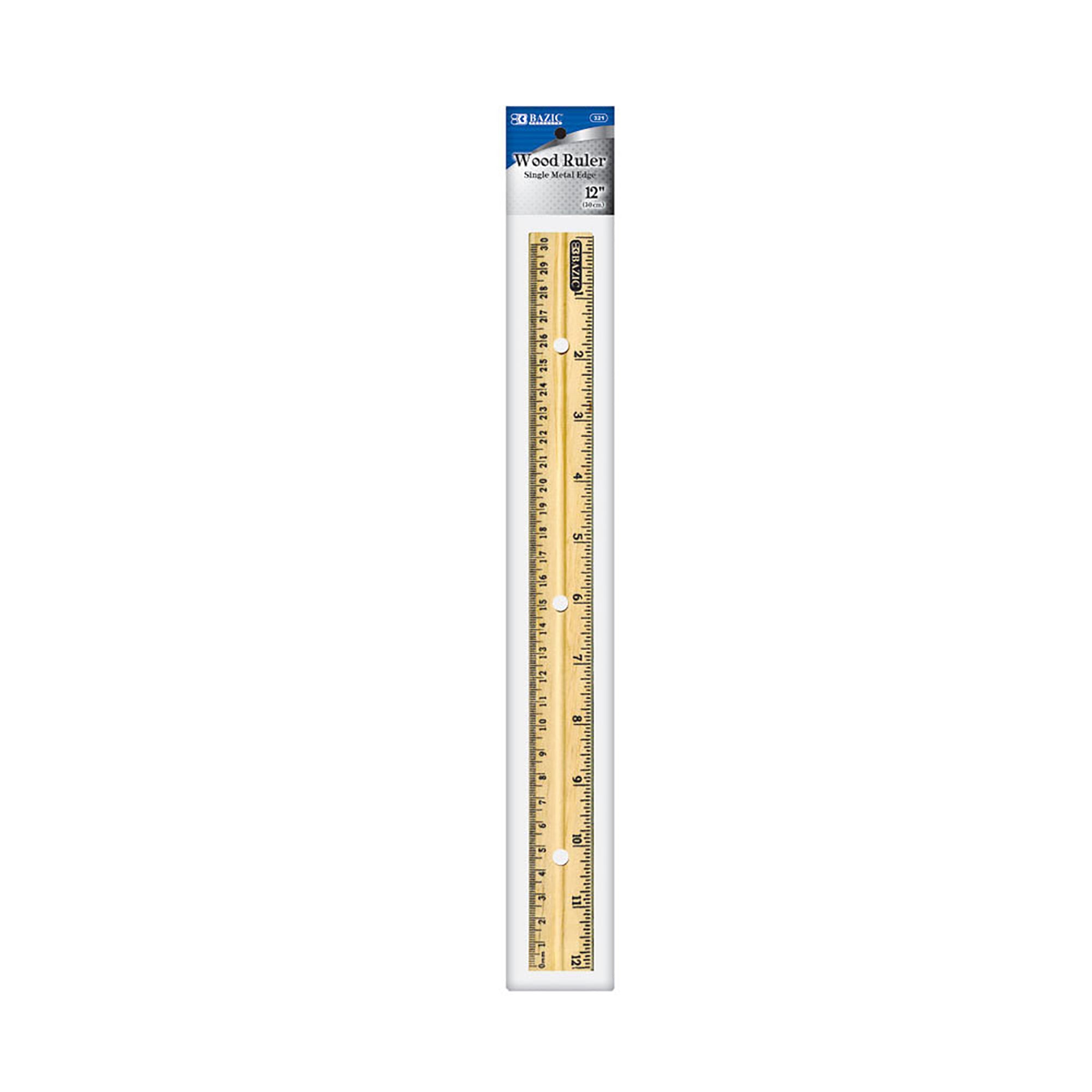 12 in Wooden Ruler, Inch & Metric (30 cm)