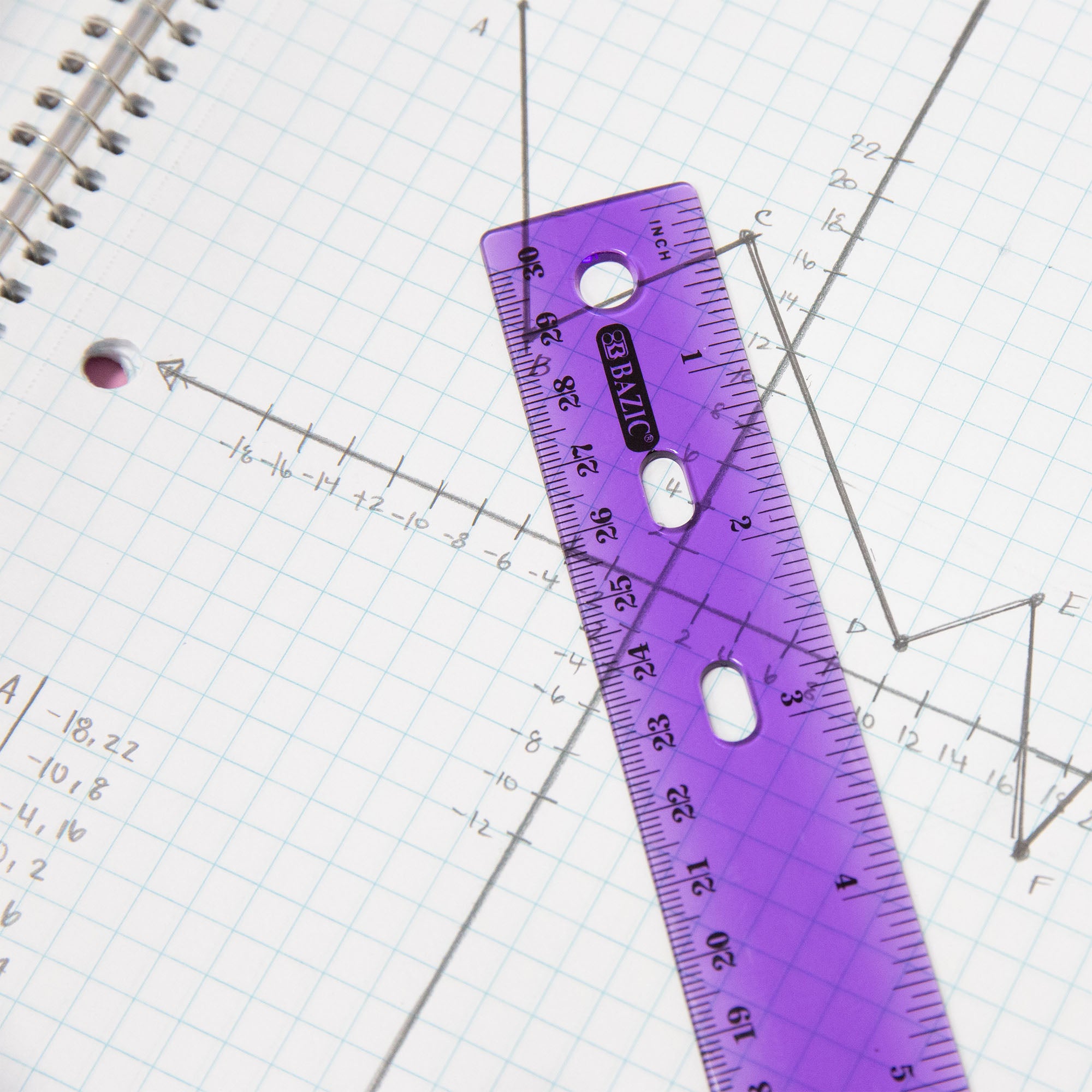 12 in Jeweltones Color Ruler, Inch & Metric