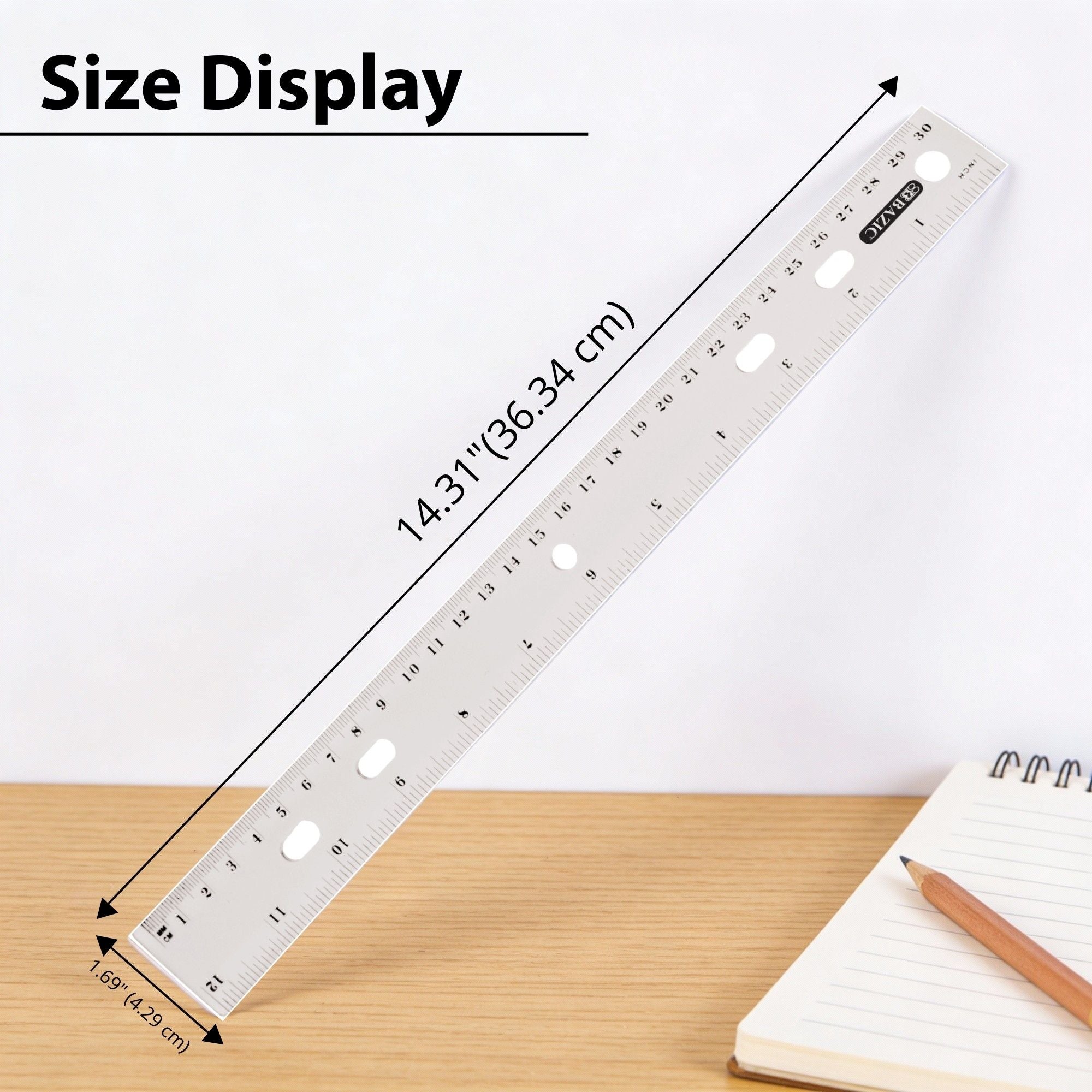 12" (30cm) Clear Ruler