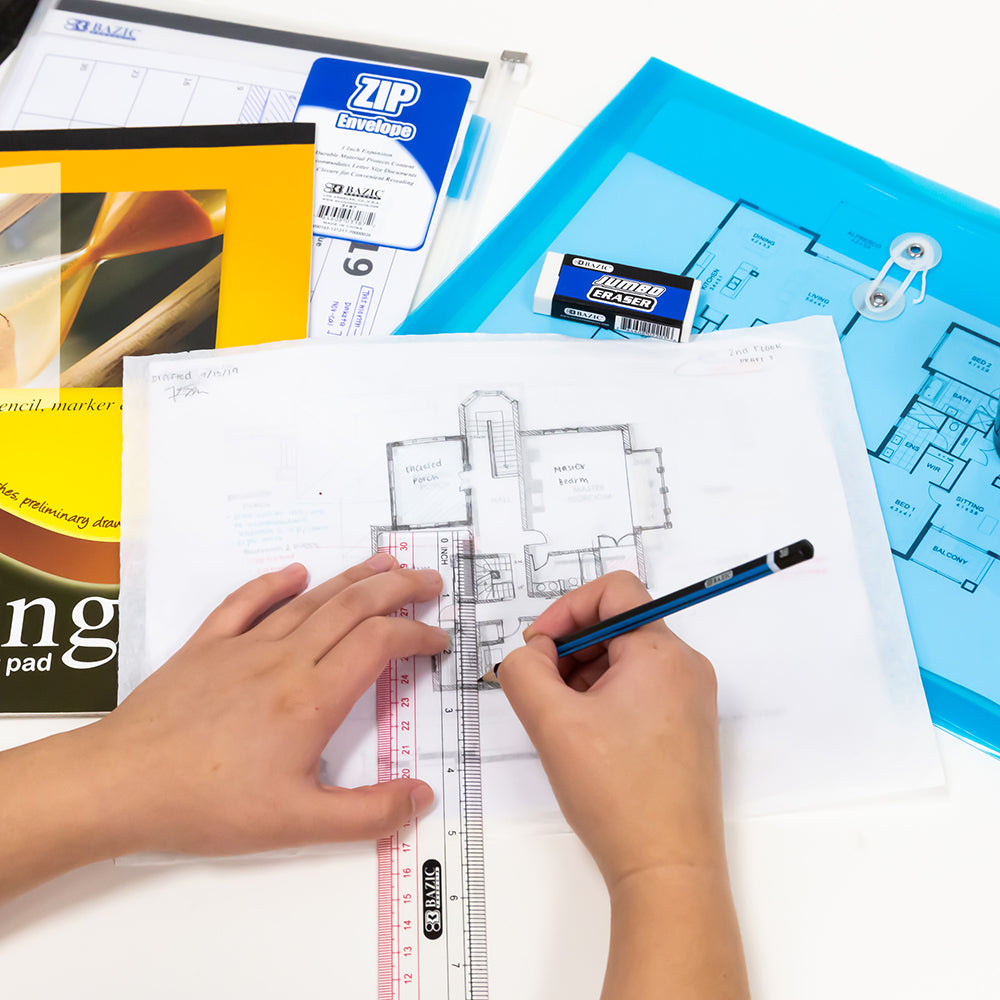 Claro 12" (30cm) Transparent Plastic Ruler