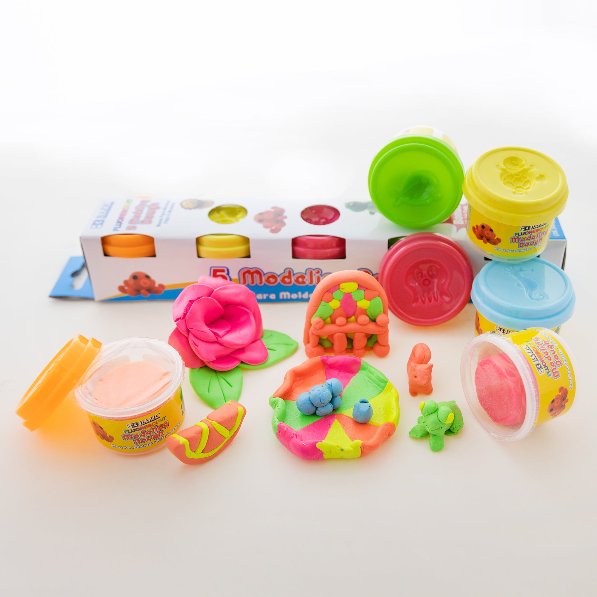 Fluorescent Color Modeling Dough, 1 oz, 5 Pack