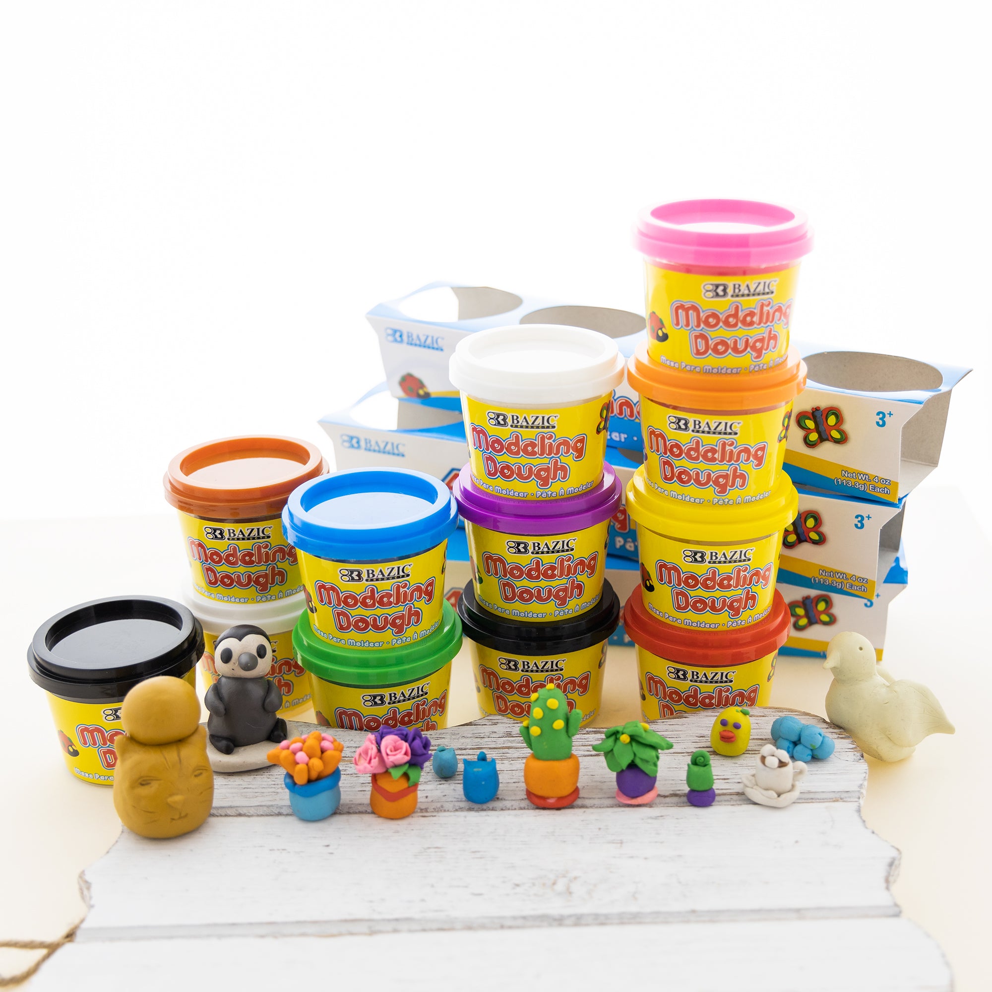 Primary Color Modeling Dough, 4 oz, Soft Nontoxic Dough