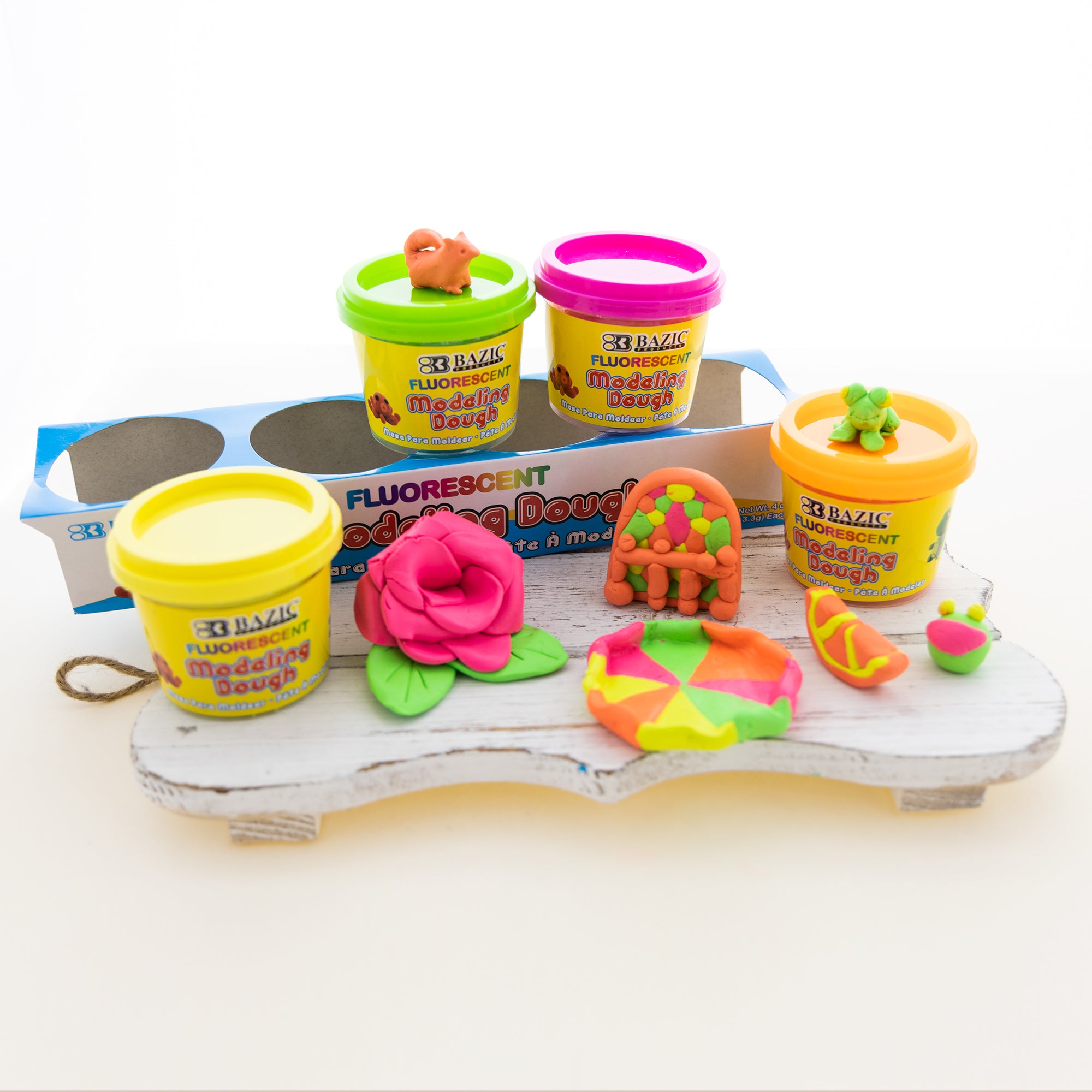 Fluorescent Color Modeling Dough, 4 oz, Soft Nontoxic Dough