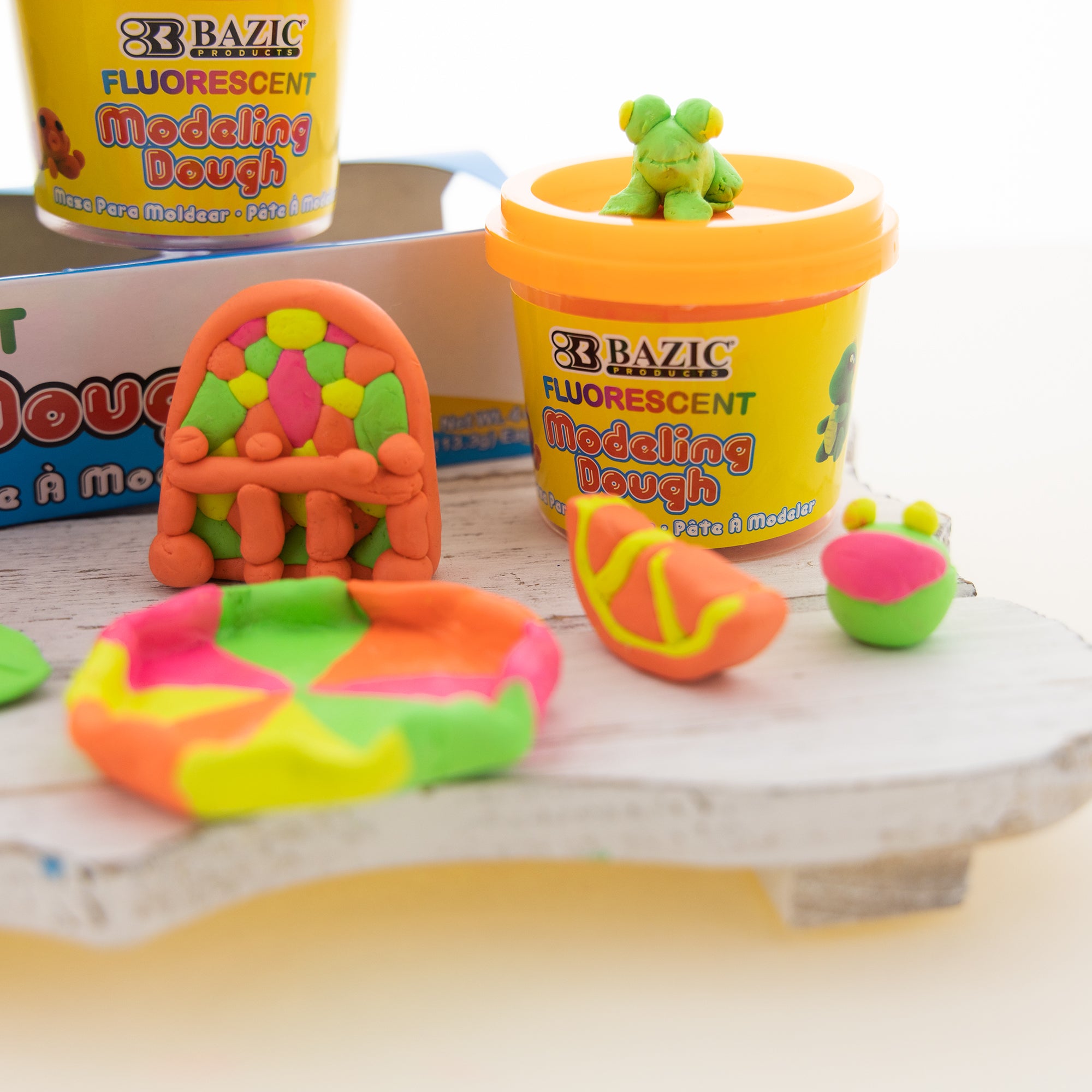 Fluorescent Color Modeling Dough, 4 oz, Soft Nontoxic Dough
