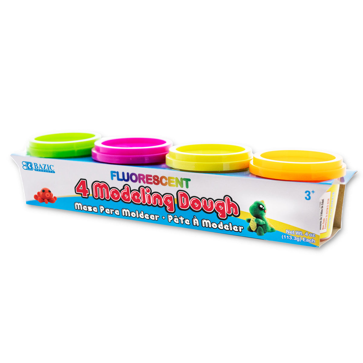 4 oz Fluorescent Color Modeling Dough (4/Pack)