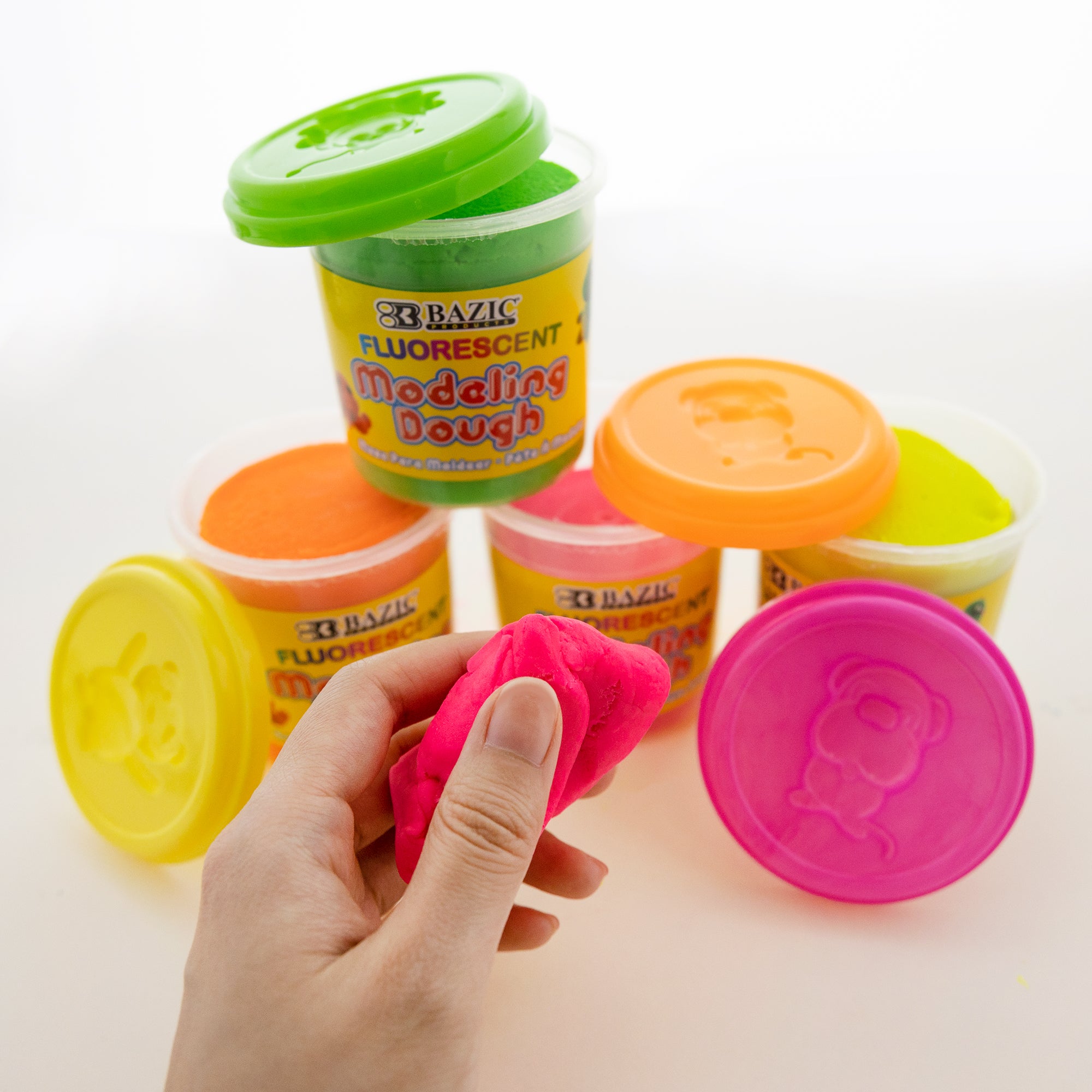 Fluorescent Color Modeling Dough, 7.76 oz (220 g), 4 Pack
