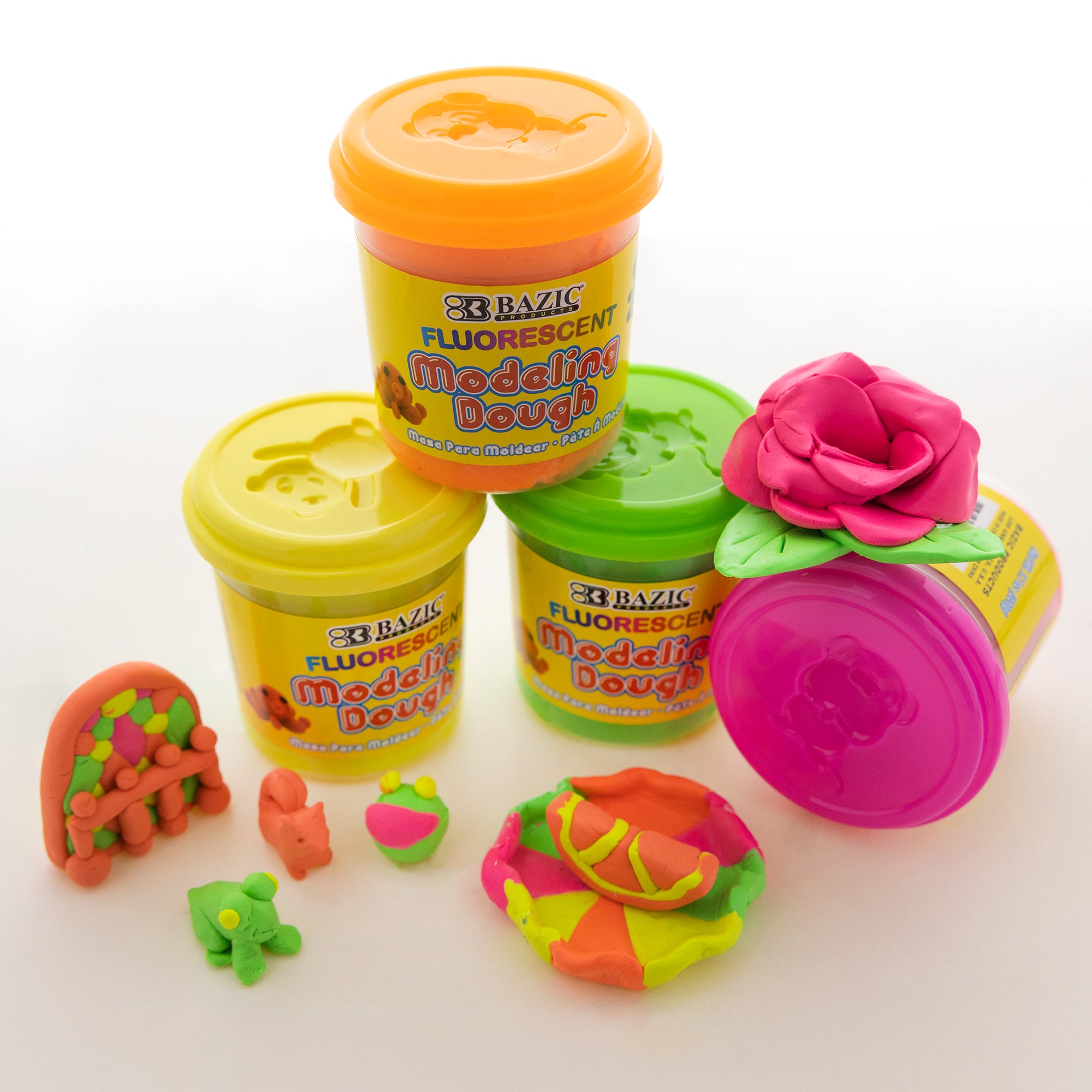 Fluorescent Color Modeling Dough, 7.76 oz (220 g), 4 Pack