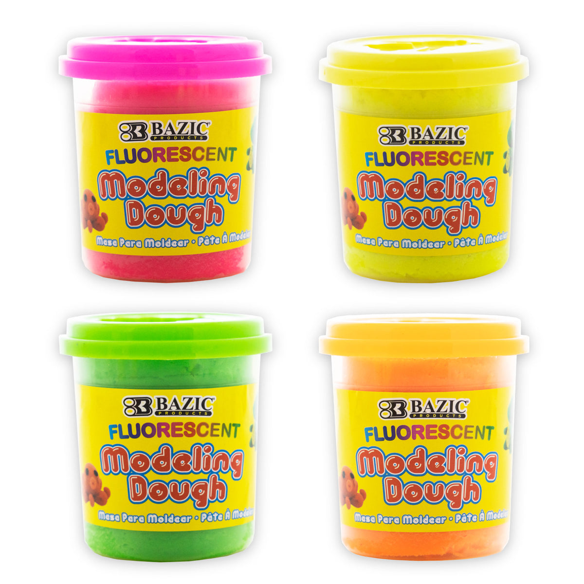 7.76 oz (220g) 4 Fluorescent Color Modeling Dough