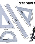 Geometry Ruler Combination Sets 4-Piece w/ Compass