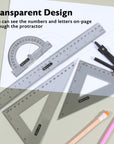 Geometry Ruler Combination Sets 4-Piece w/ Compass
