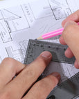 Geometry Ruler Combination Sets 4-Piece w/ Compass