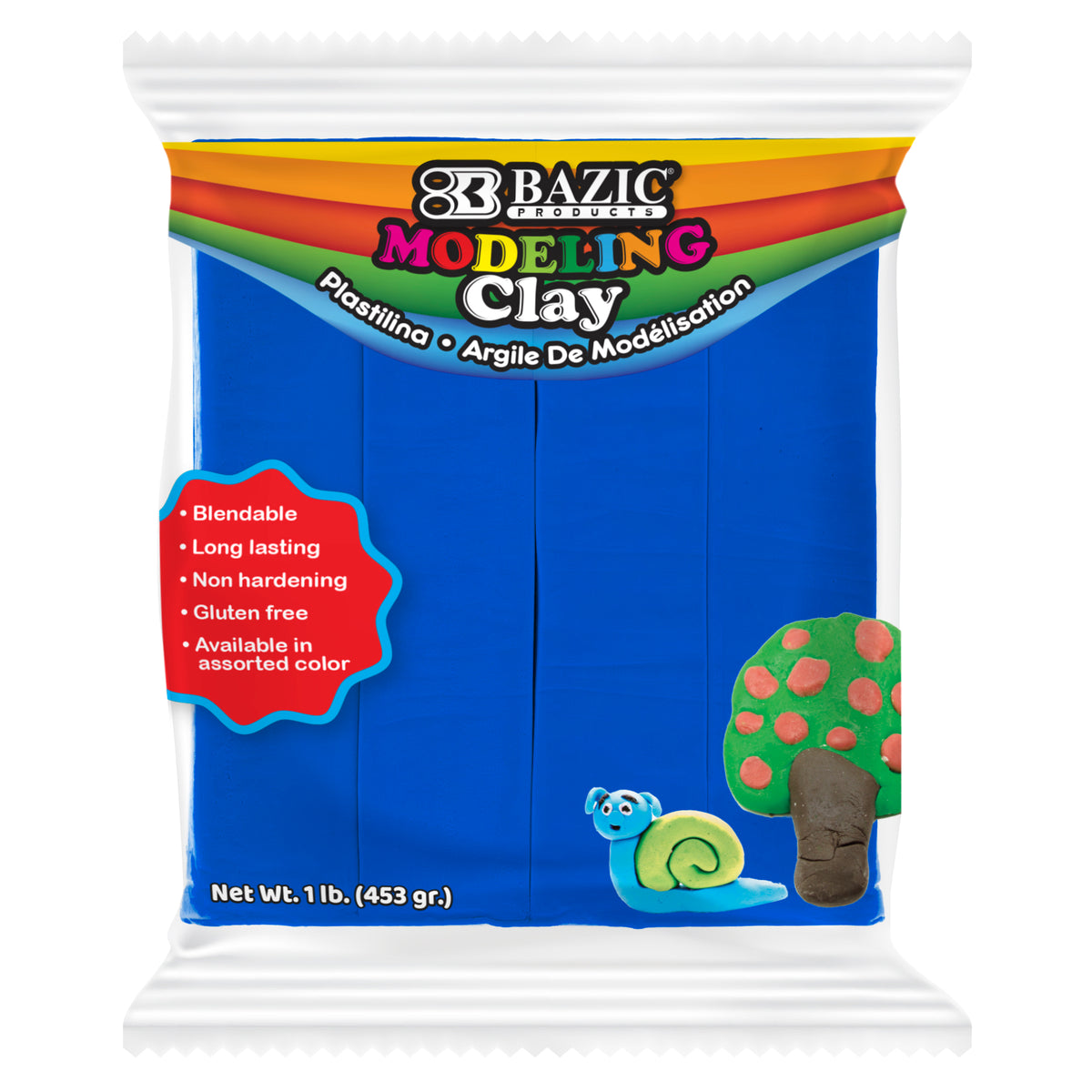 BAZIC Blue Modeling Clay, 1 lb