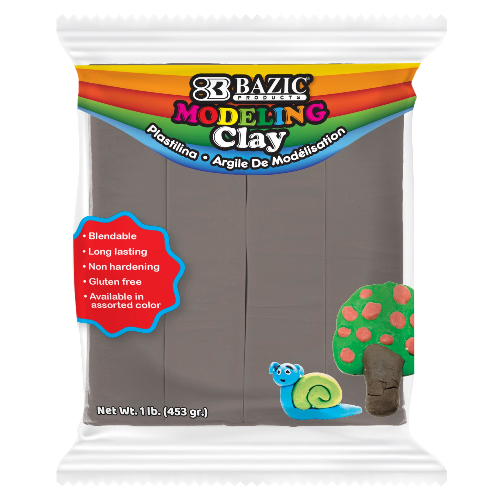 Gray Modeling Clay, 1 lb, Non-Hardening