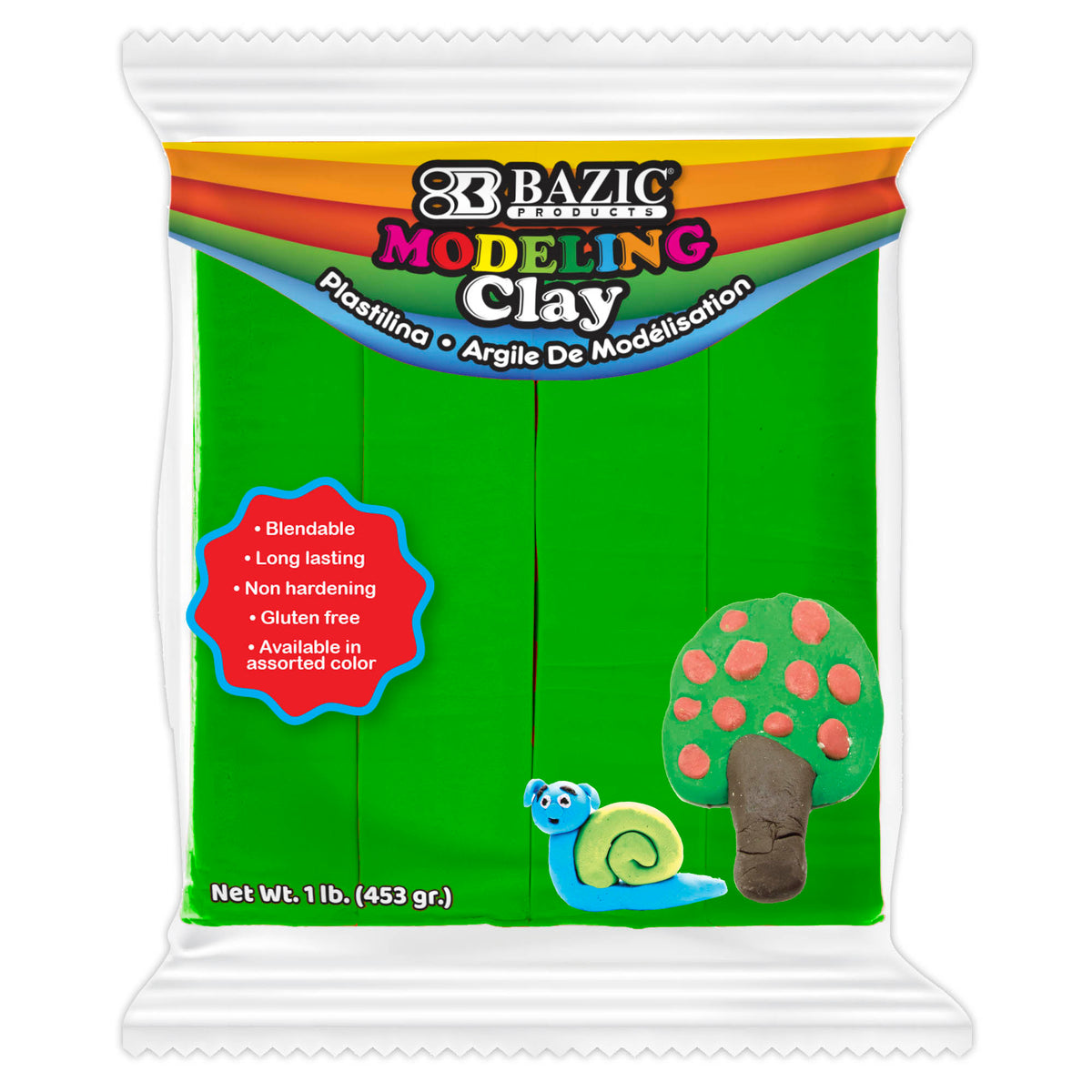 BAZIC Green Modeling Clay, 1 lb
