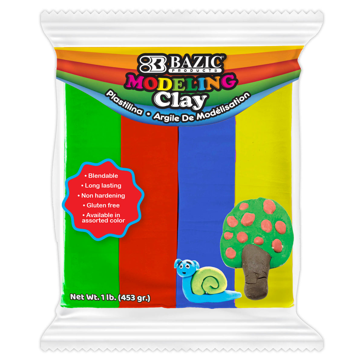 Primary Color Modeling Clay, 4 Colors, 1 lb