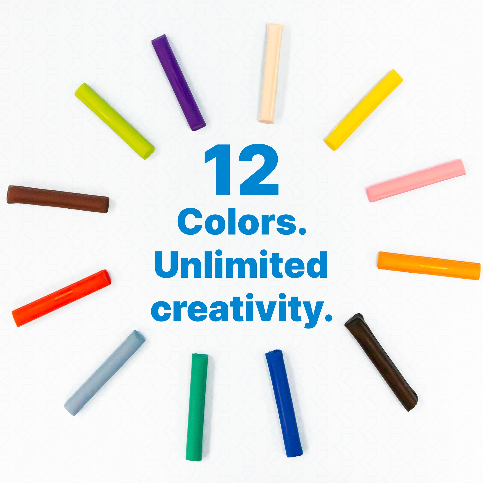 Assorted Color Modeling Clay Sticks, 12 Count with 3 Molds