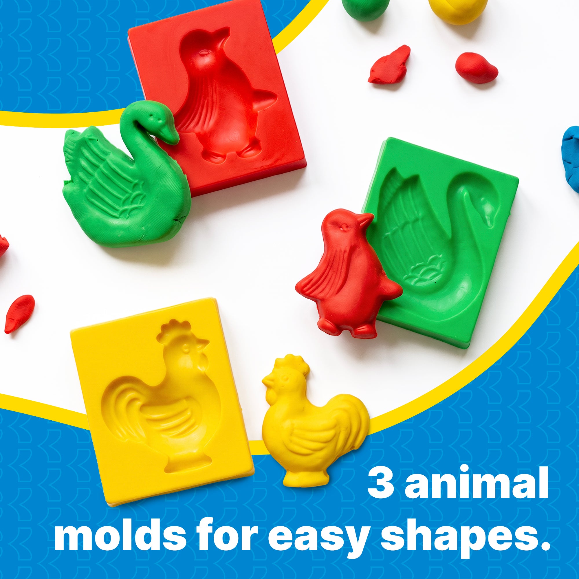 Assorted Color Modeling Clay Sticks, 12 Count with 3 Molds