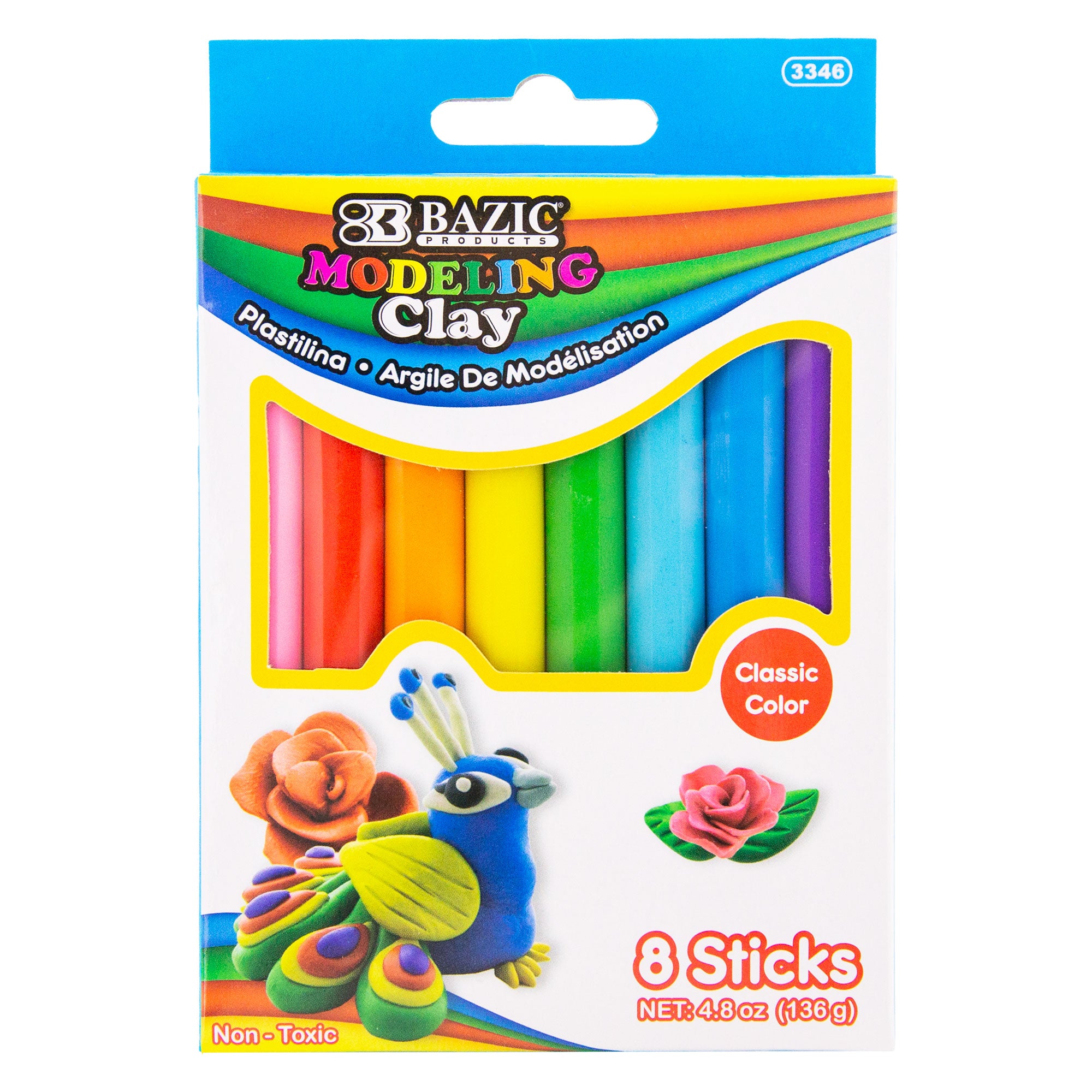 Primary Color Modeling Clay Sticks, 8 Count