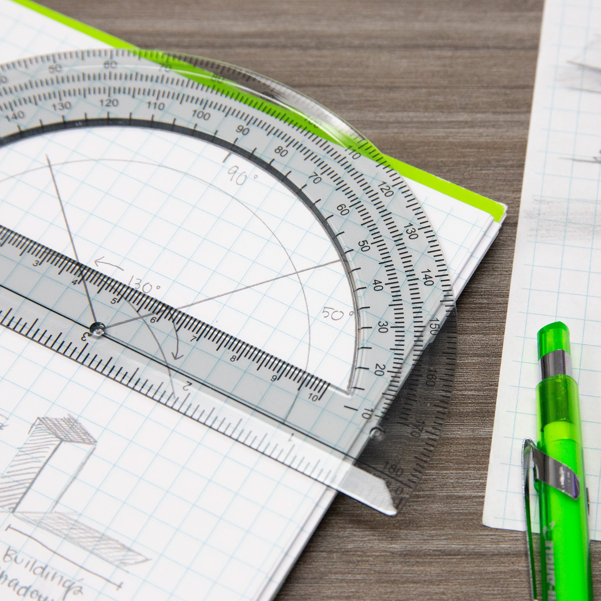 4-Piece Geometry Ruler Set, 12" Ruler