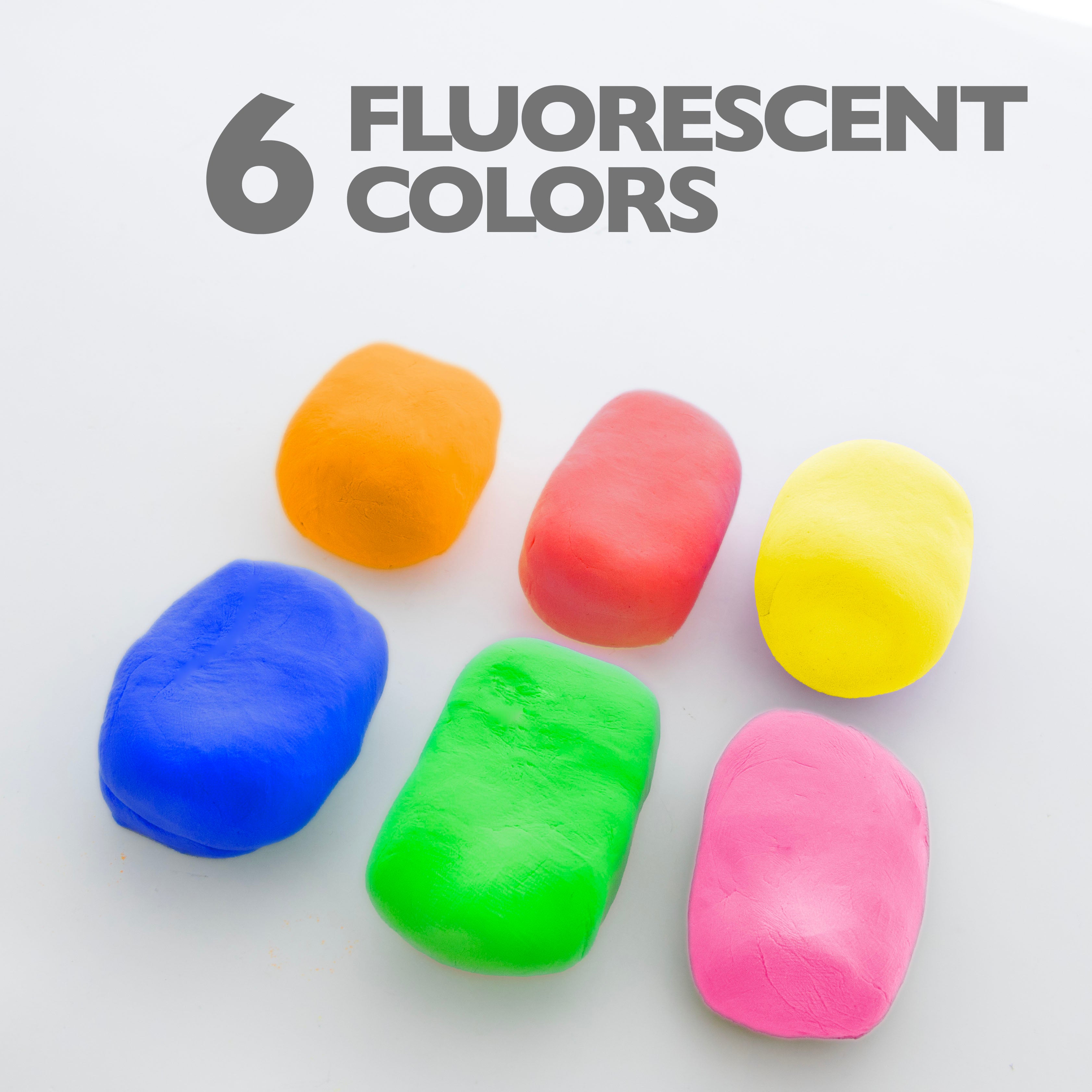 0.5 oz 6 Fluorescent Color Air Dry Modeling Clay
