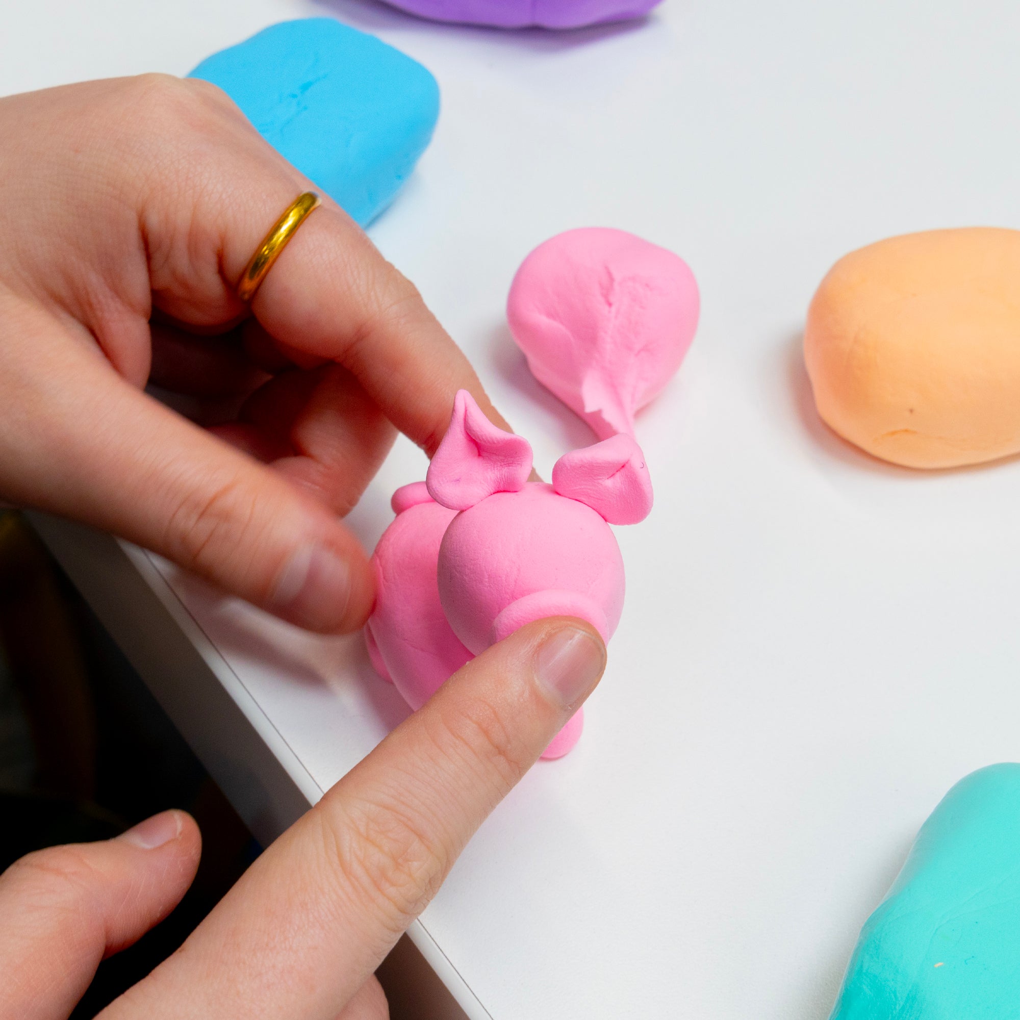 6 Pastel Color Air Dry Clay, 2 oz Each, No-Bake