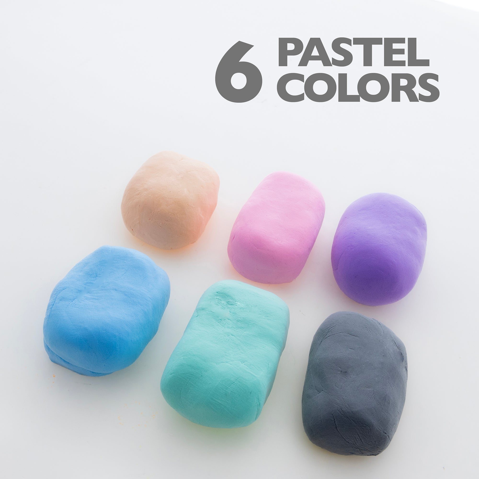 0.5 oz 6 Pastel Color Air Dry Modeling Clay