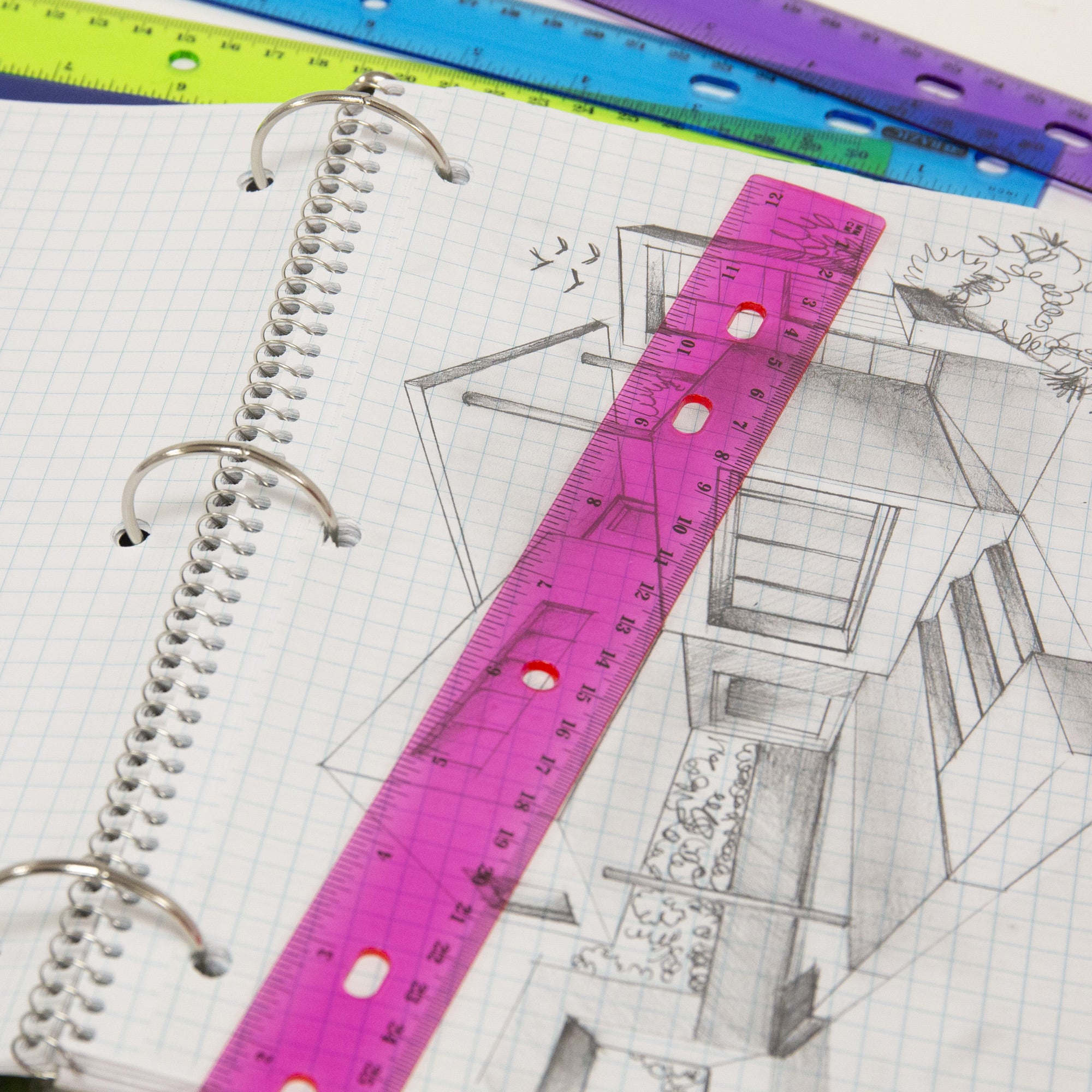 Jeweltones Ruler, 12", 4-Pack