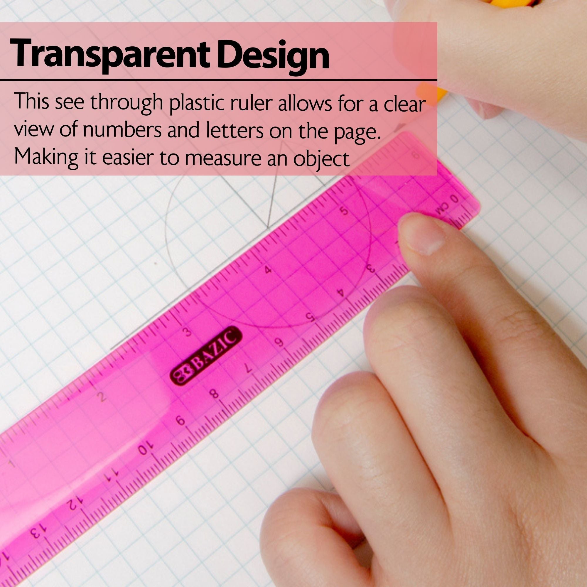 6" (15cm) Plastic Ruler (3/Pack)