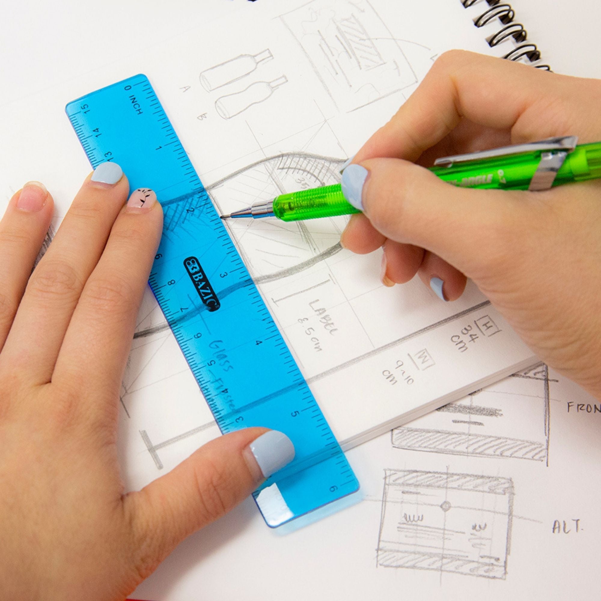 6" (15cm) Plastic Ruler (3/Pack)