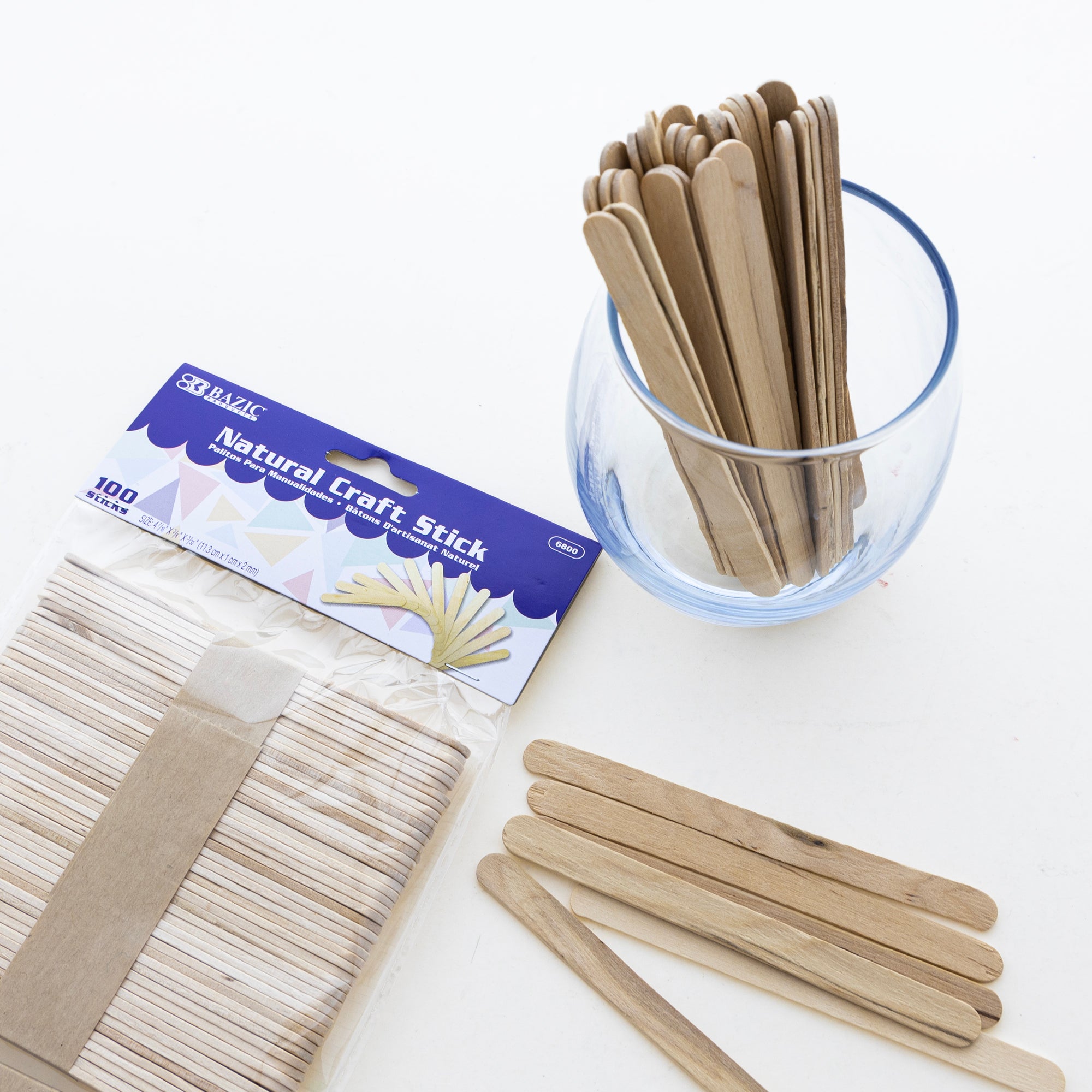 Natural Craft Sticks, 1000 Count, 4 7/16 x 3/8 in