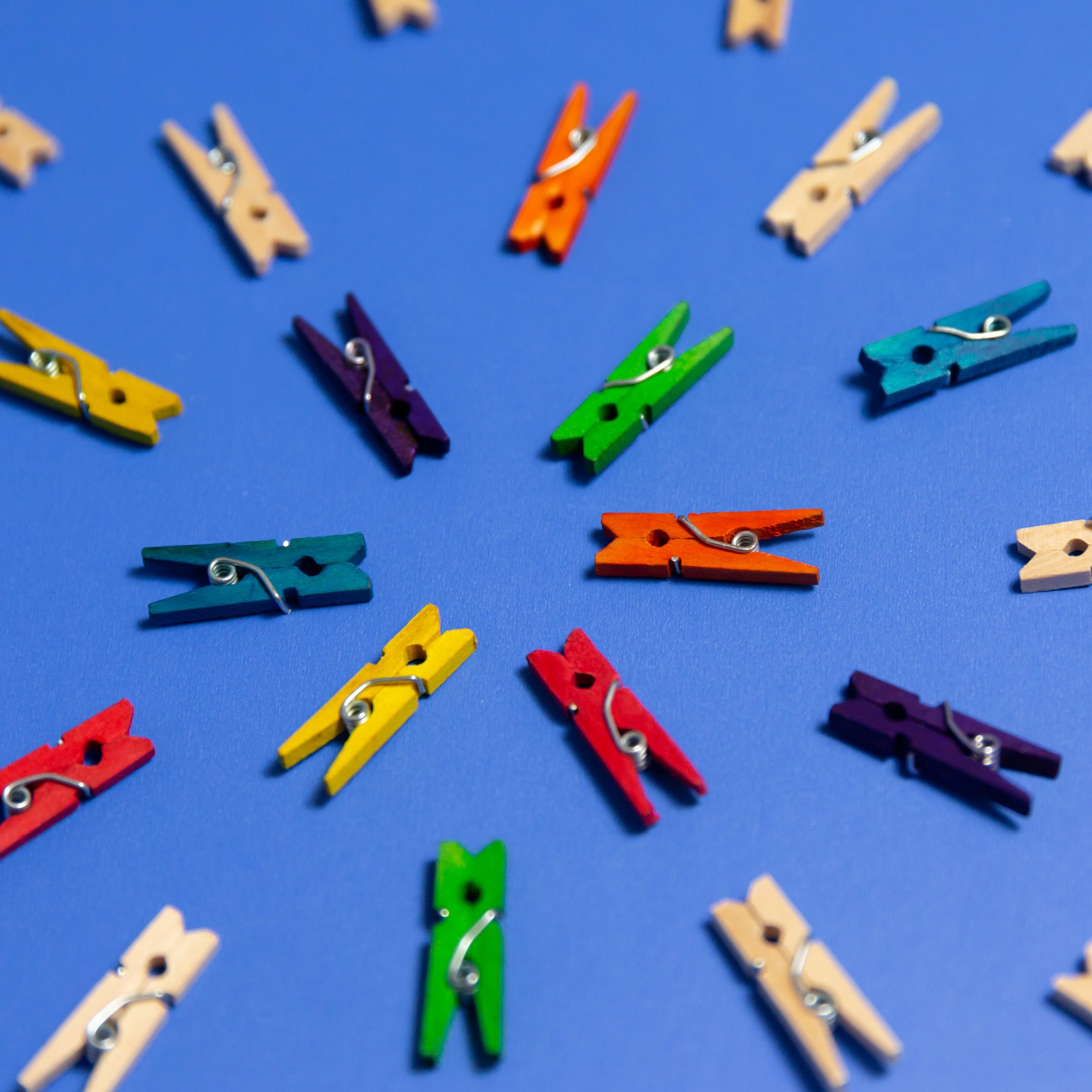 Mini Colored Clothespins, 50 Pack, 1 in, Photo Clips
