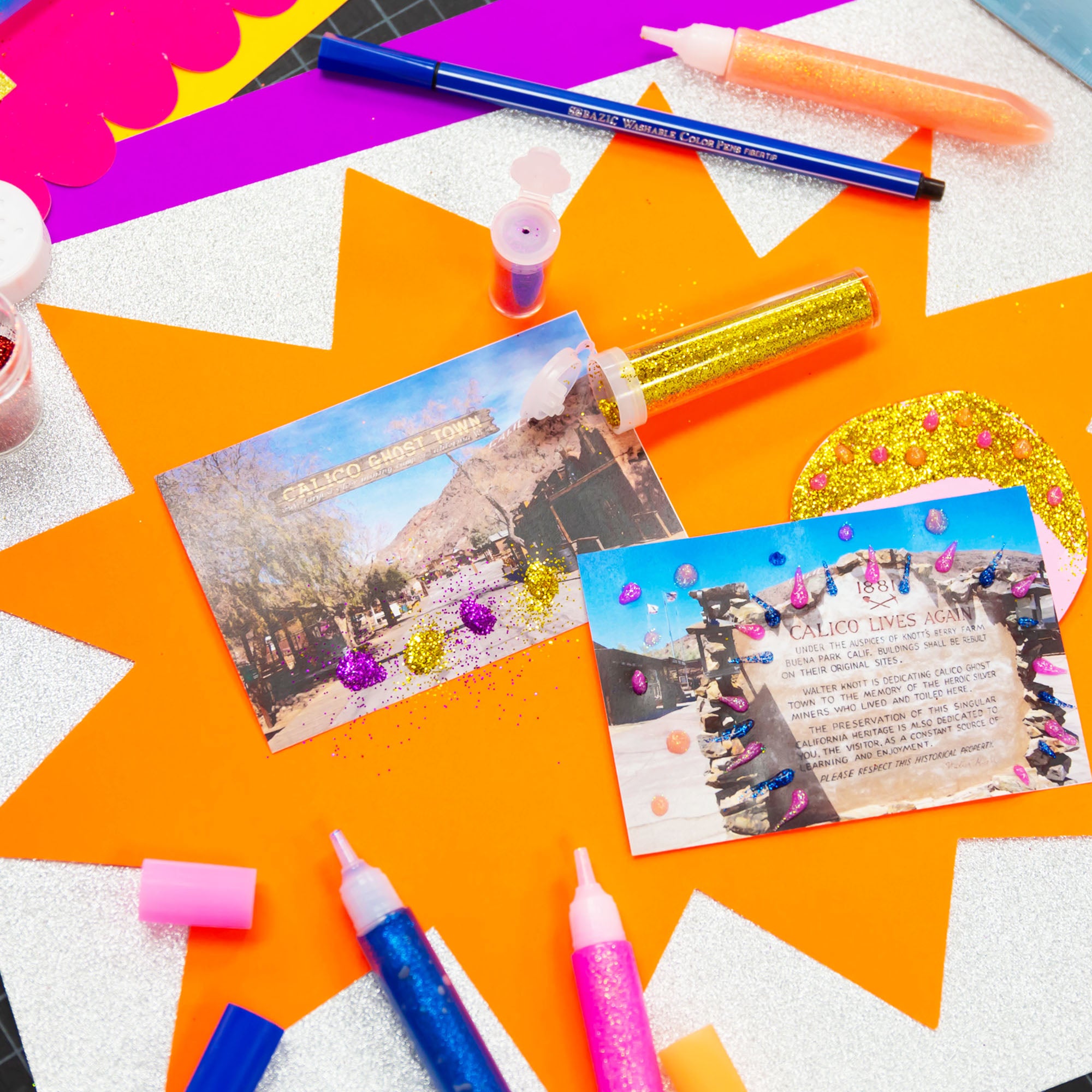 0.21 oz (6g) 5 Primary Color Glitter Shaker