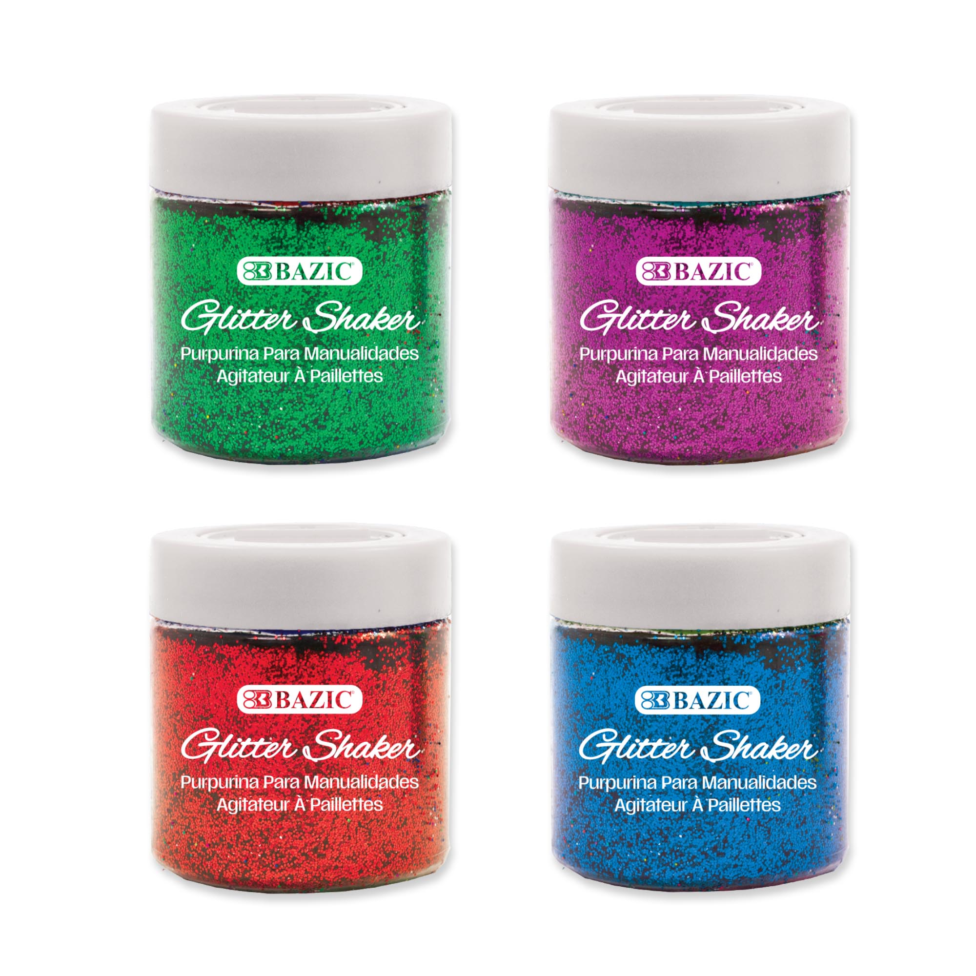 Primary Color Glitter Shakers, 2 oz, for Crafts DIY School