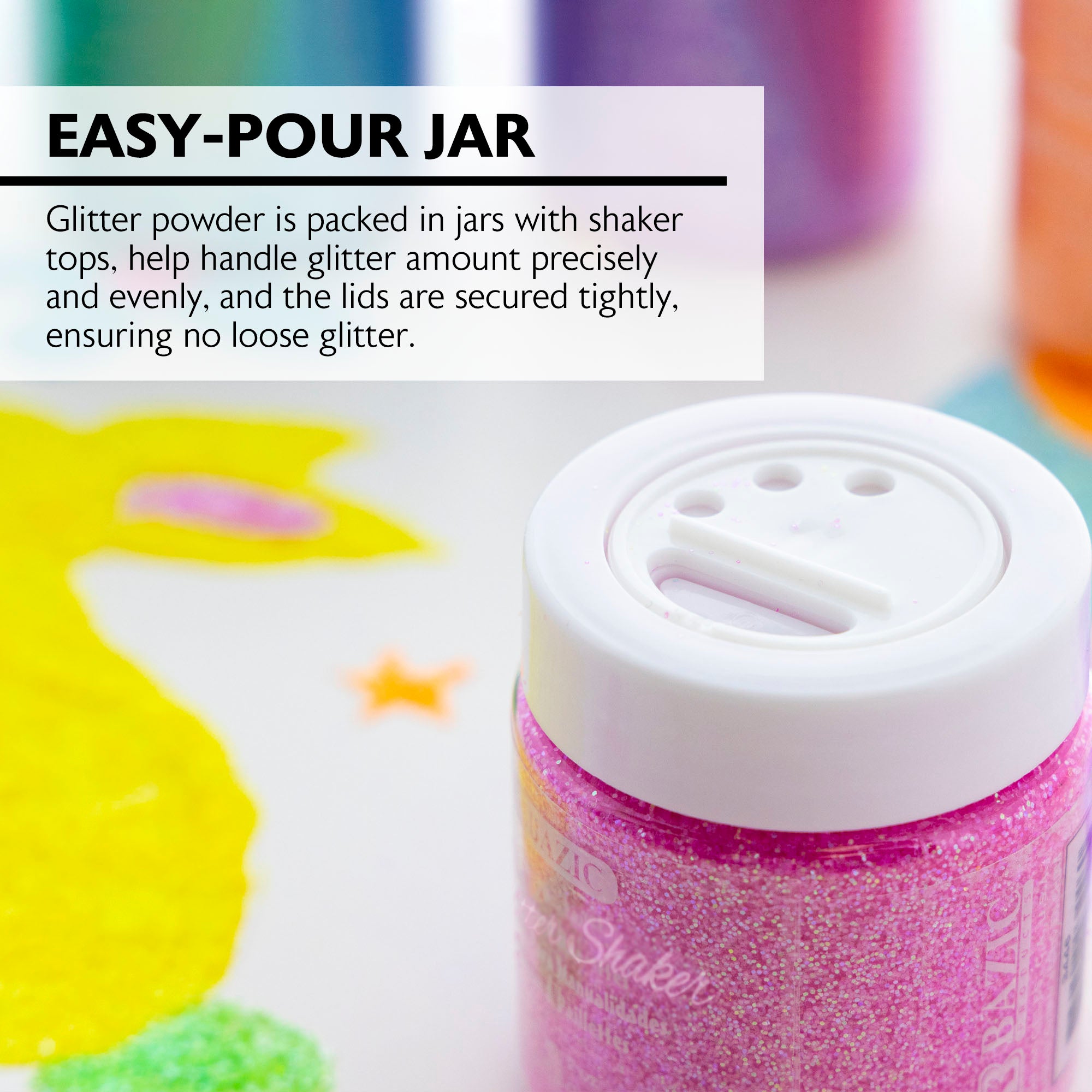 Neon Color Glitter Shakers, 2 oz, for Crafts DIY School