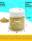2 oz (56.6g) Gold and Monochrome Glitter Shaker
