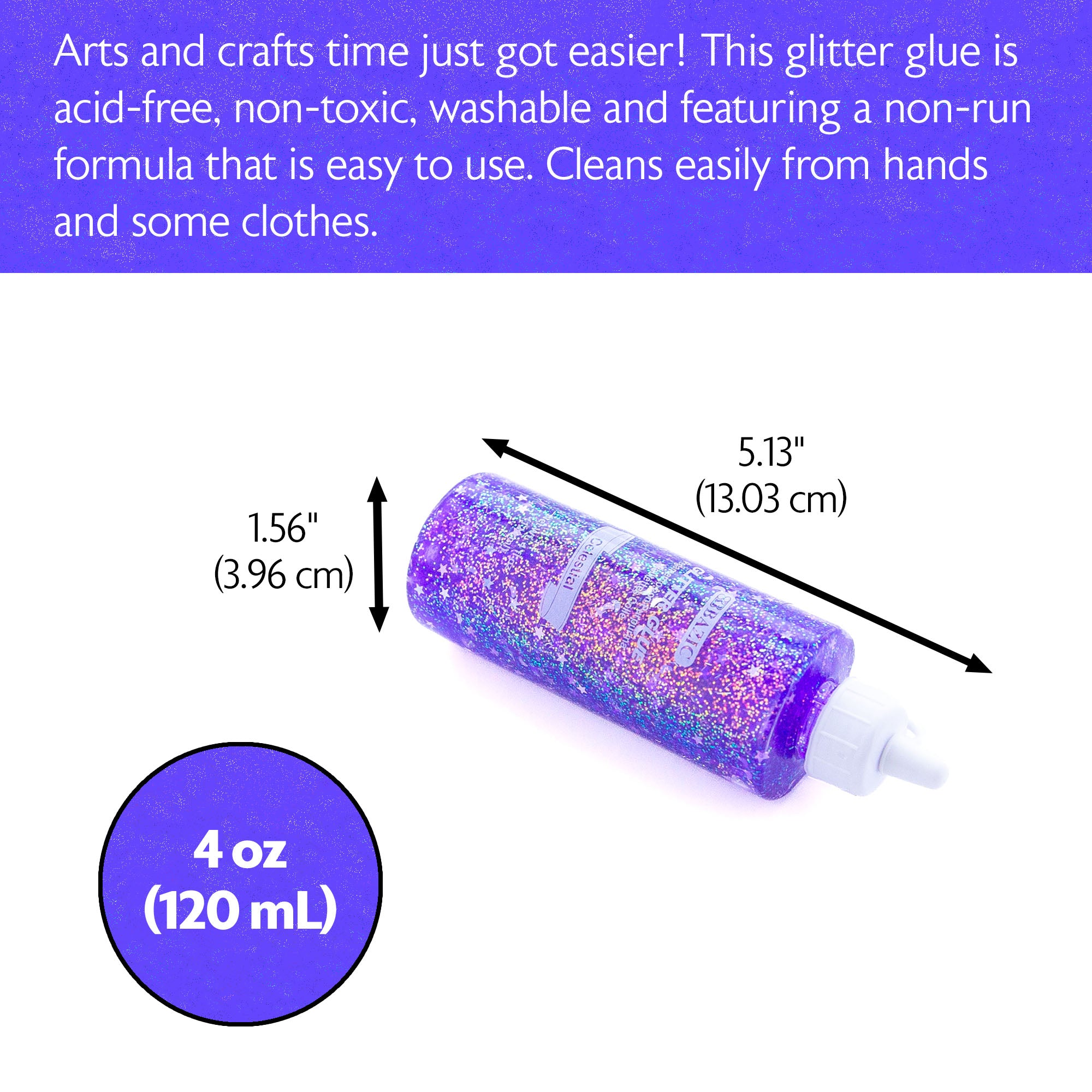 6 Celestial Colors Glitter Glue, 4 fl oz