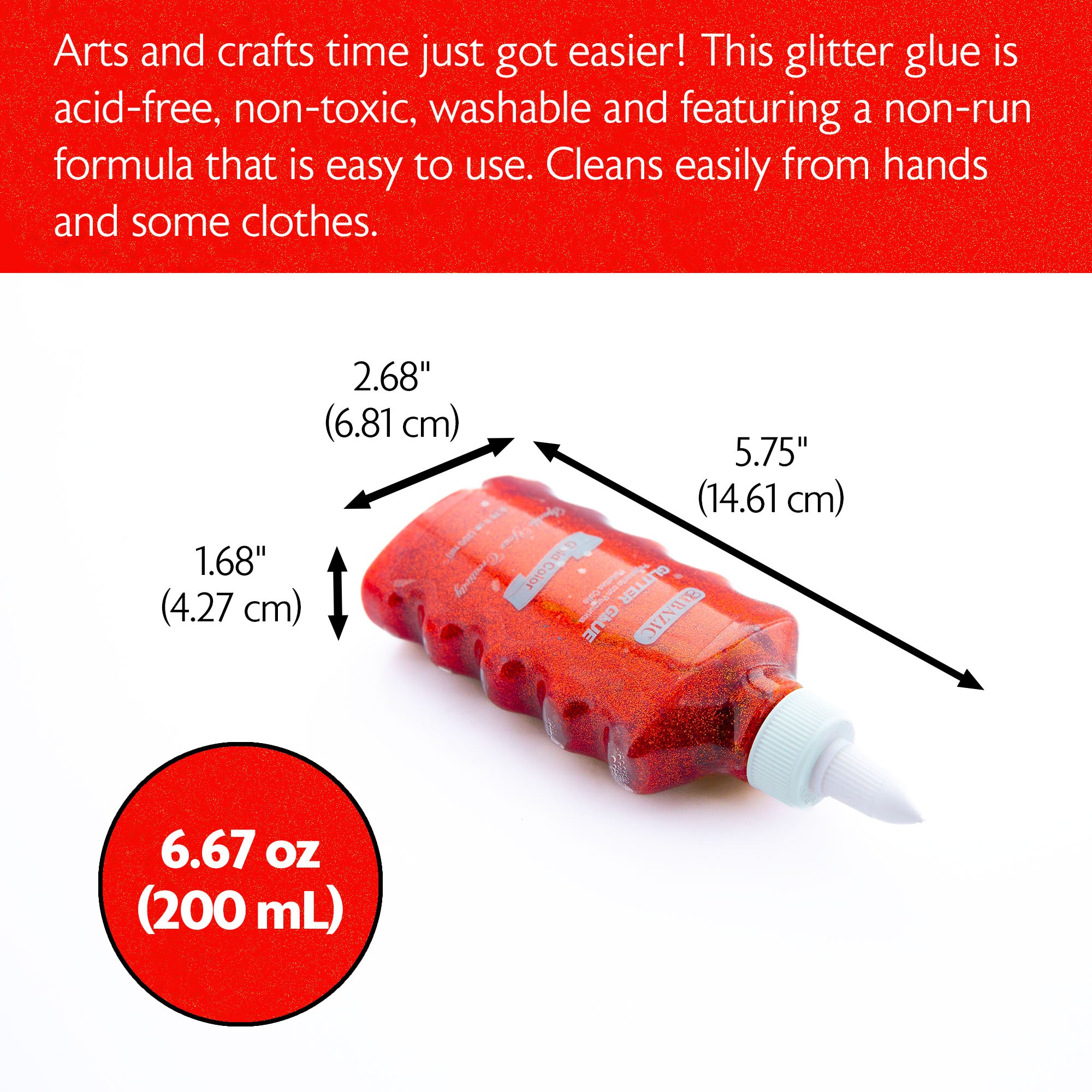 6.76 FL OZ (200 mL) Classic Color Glitter Glue