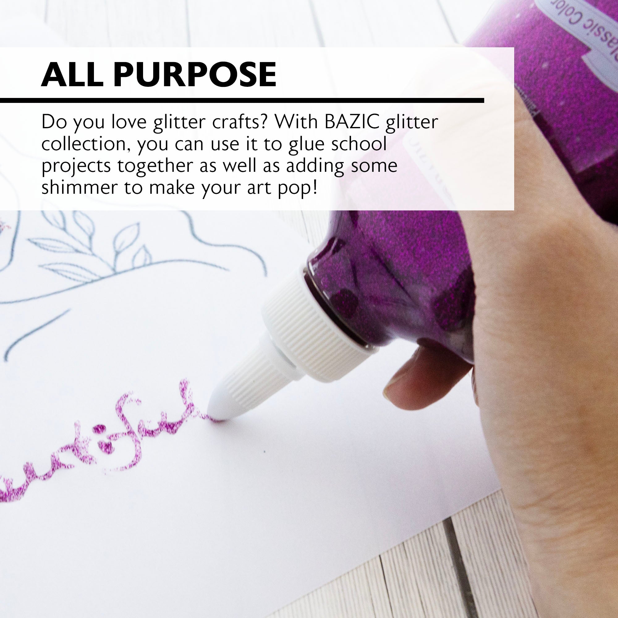 6.76 FL OZ (200 mL) Classic Color Glitter Glue