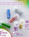 0.25 oz (7g) 6 Primary Color Glitter Shaker
