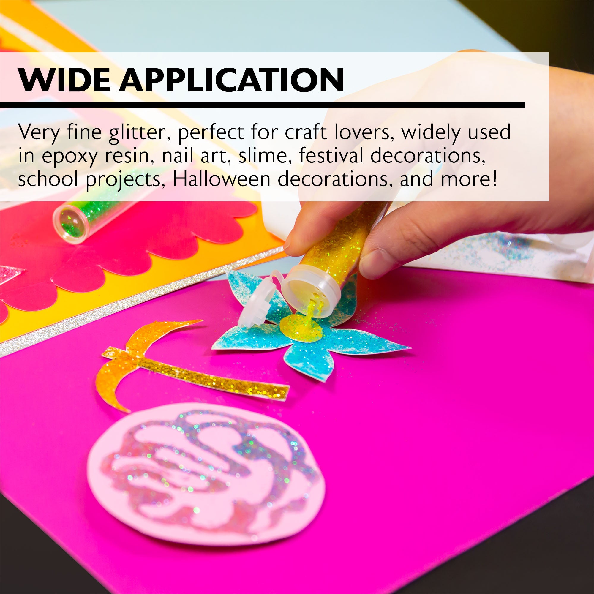 5 Neon Colors Glitter Shakers, 0.21 oz, Fine Craft Glitter