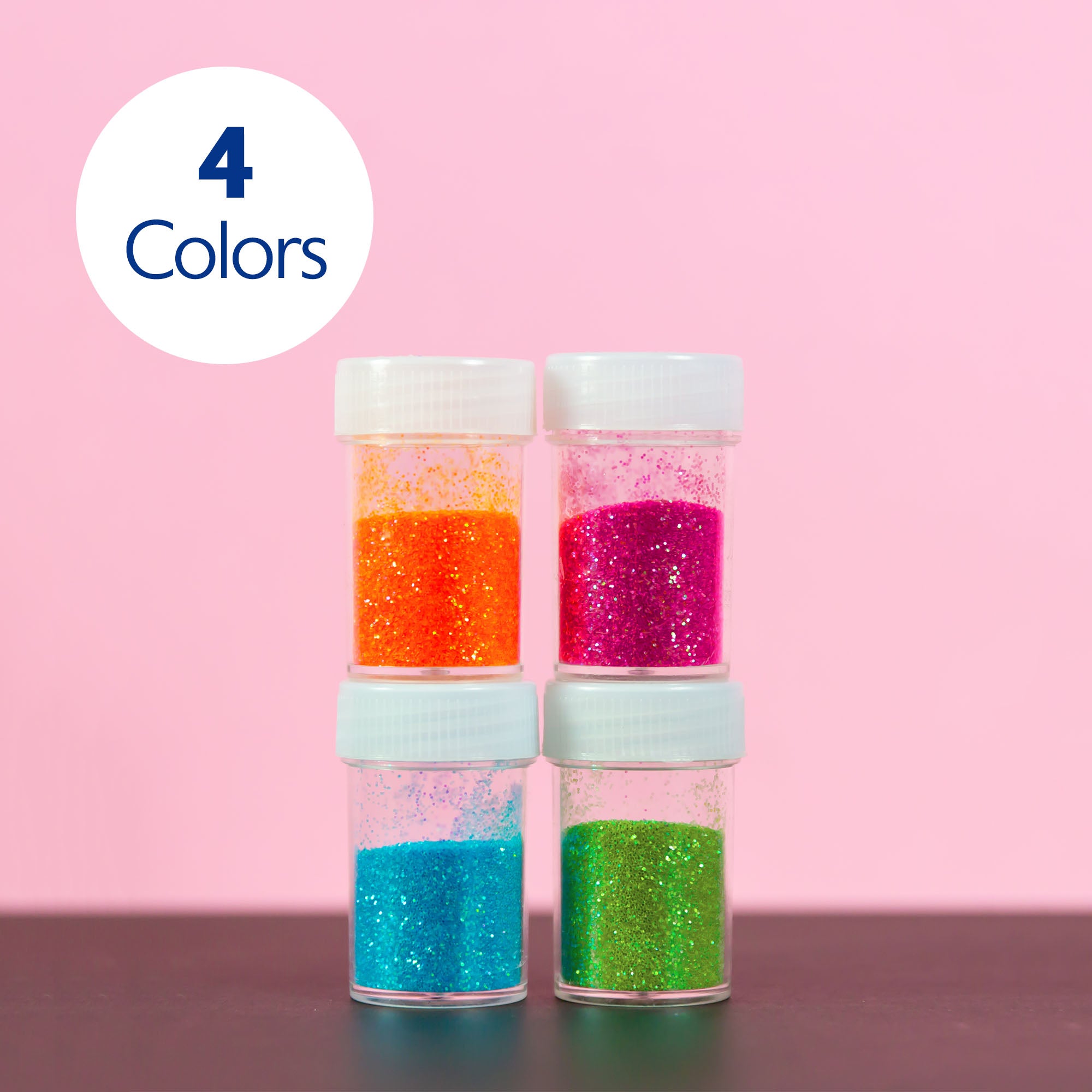 4 Neon Colors Glitter Shakers, 0.28 oz, Fine Craft Glitter