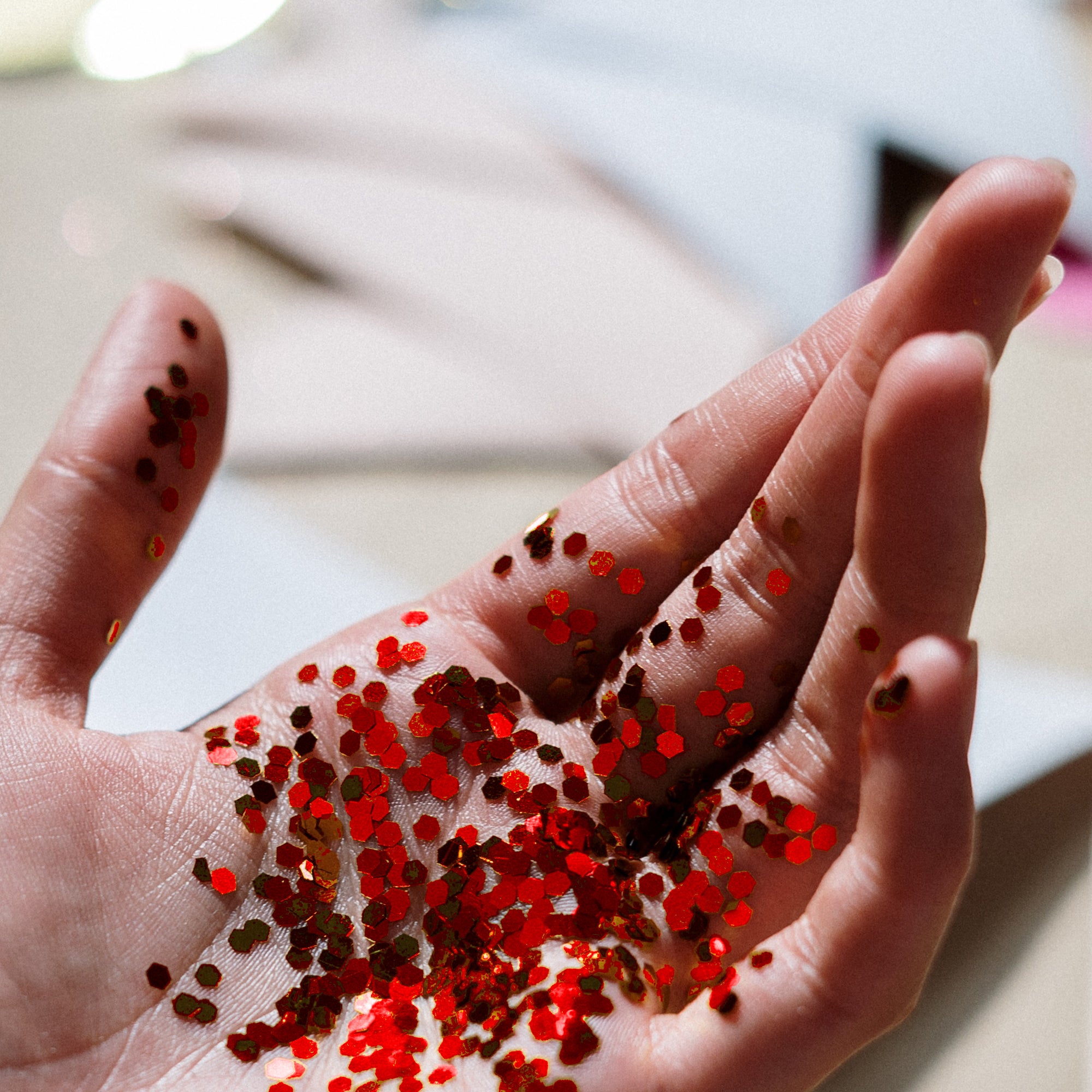 Red Craft Glitter, 1 lb, Fine to Medium