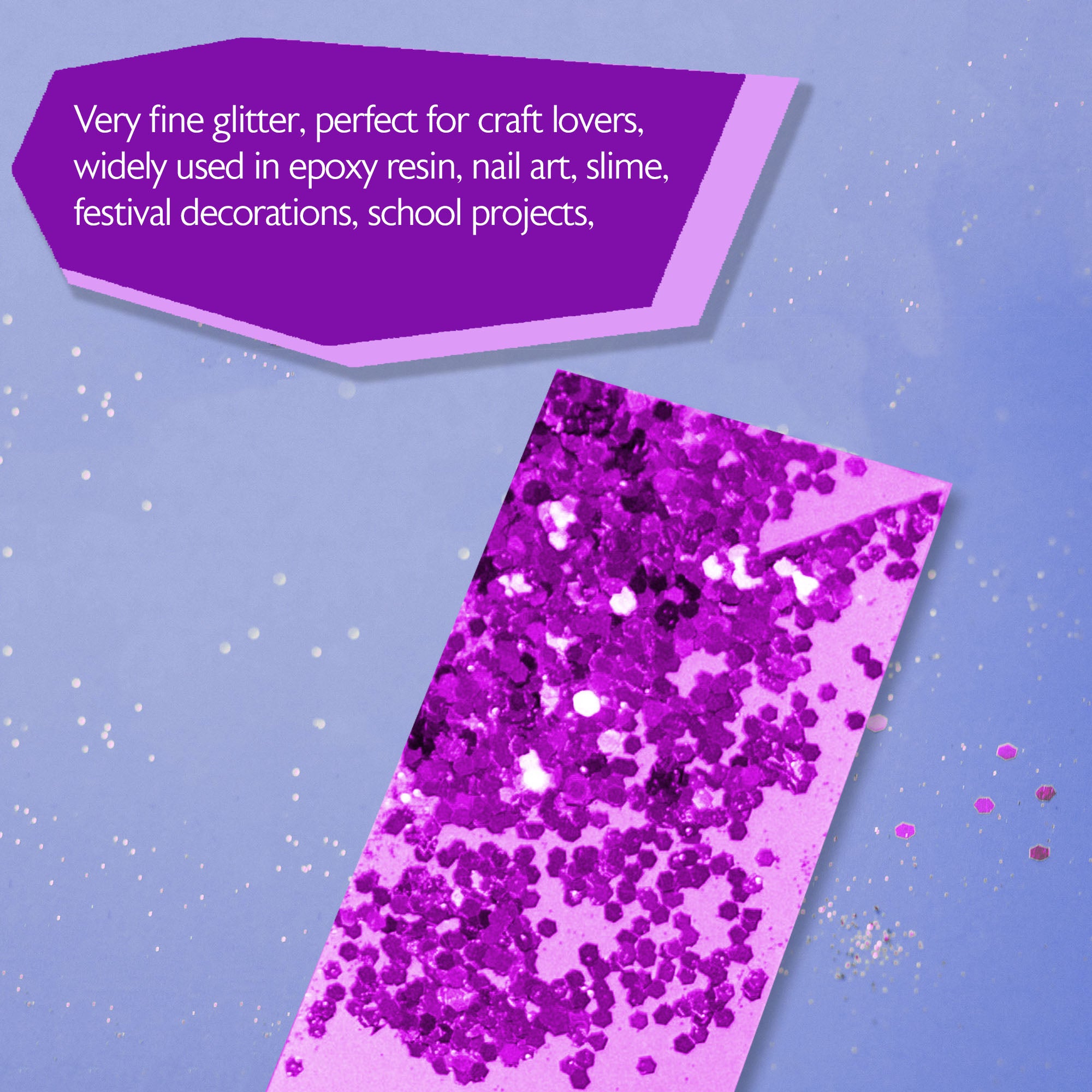 Purple Craft Glitter, 1 lb, Fine to Medium